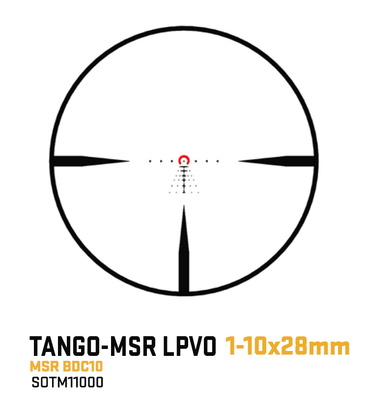 SIG SAUER TANGO MSR SCOPE, 1-10X28MM, 34MM, SFP, ILLUMINATED MSR BDC10 RETICLE, 0.5 MOA CAPPED, COYOTE W/ 1.535 MSR-MOUNT