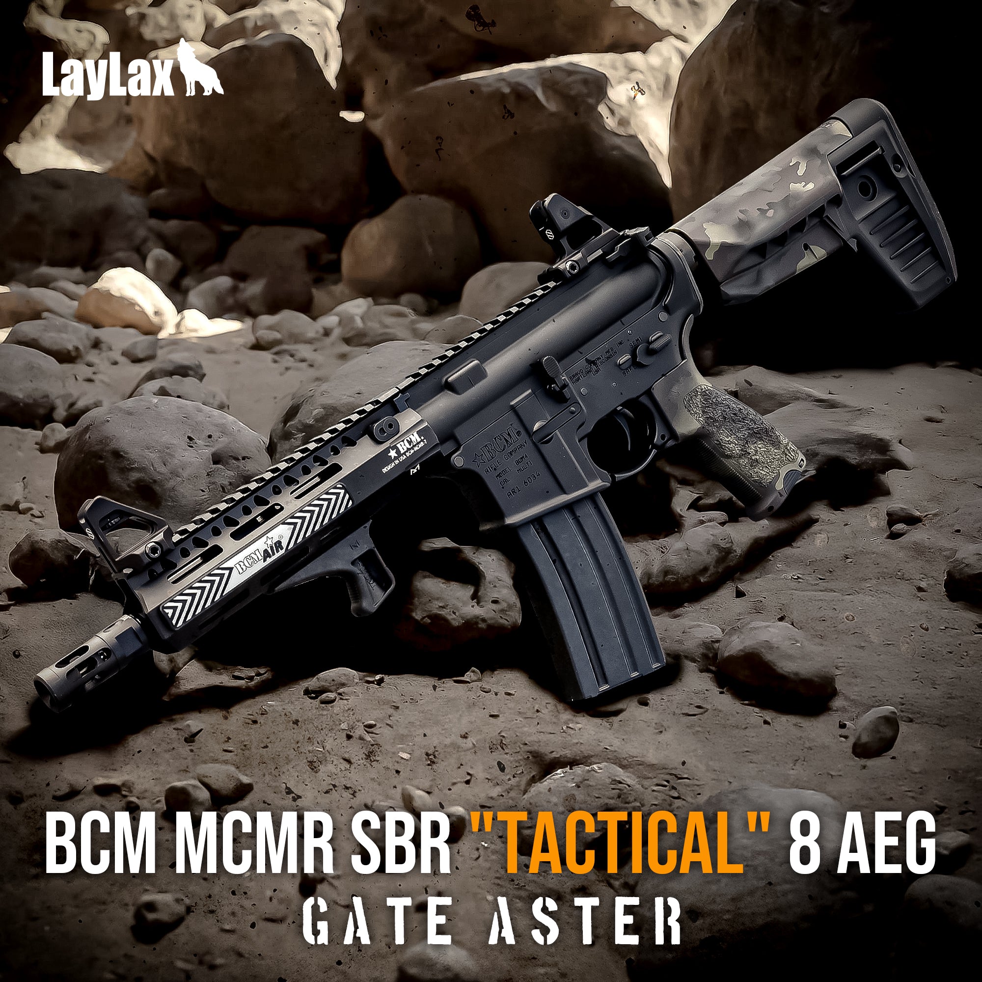 【LayLax.com限定】BCM MCMR SBR "Tactical" 8 AEG GATE ASTER スカラーワークス実物サイト搭載電動ガン本体