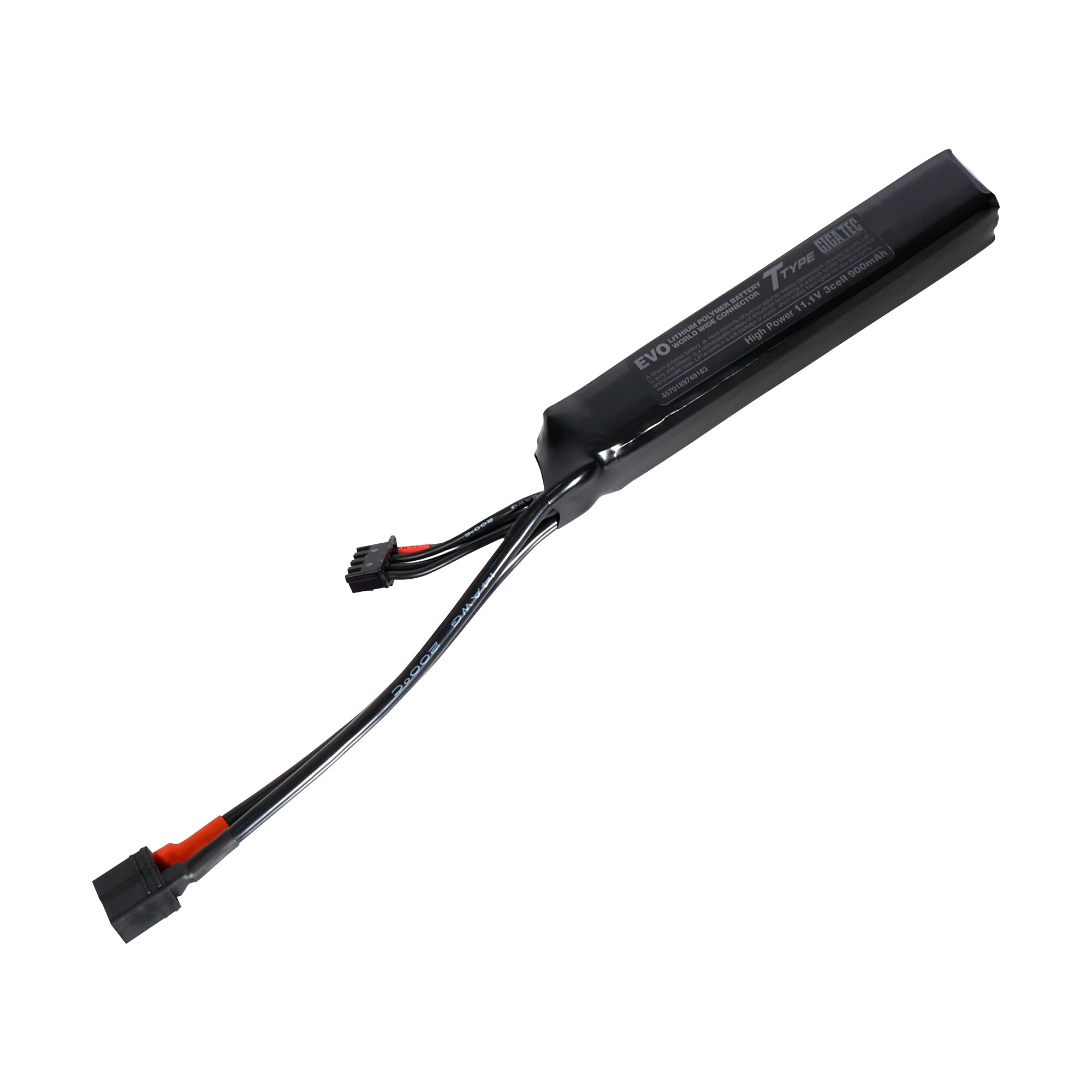 GIGA TEC EVO LiPo Battery, 11.1V, 3-cell, with Stock Pipe-in T-Connector