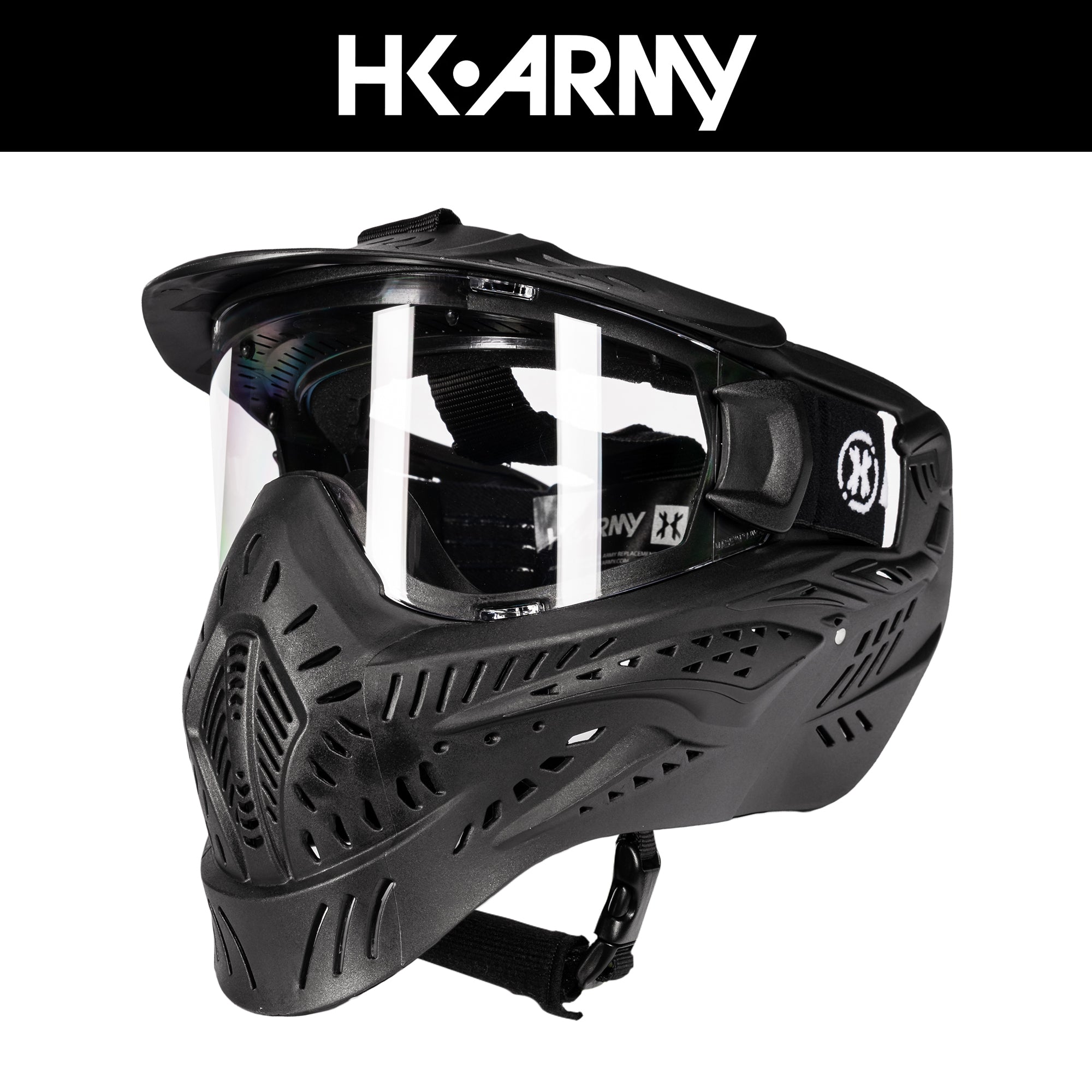 HK Army HSTL GOGGLE - SINGLE PANE (ANTI FOG) LENS - BLACK w/ CLEAR フェイスガード【ブラック/クリアレンズ】
