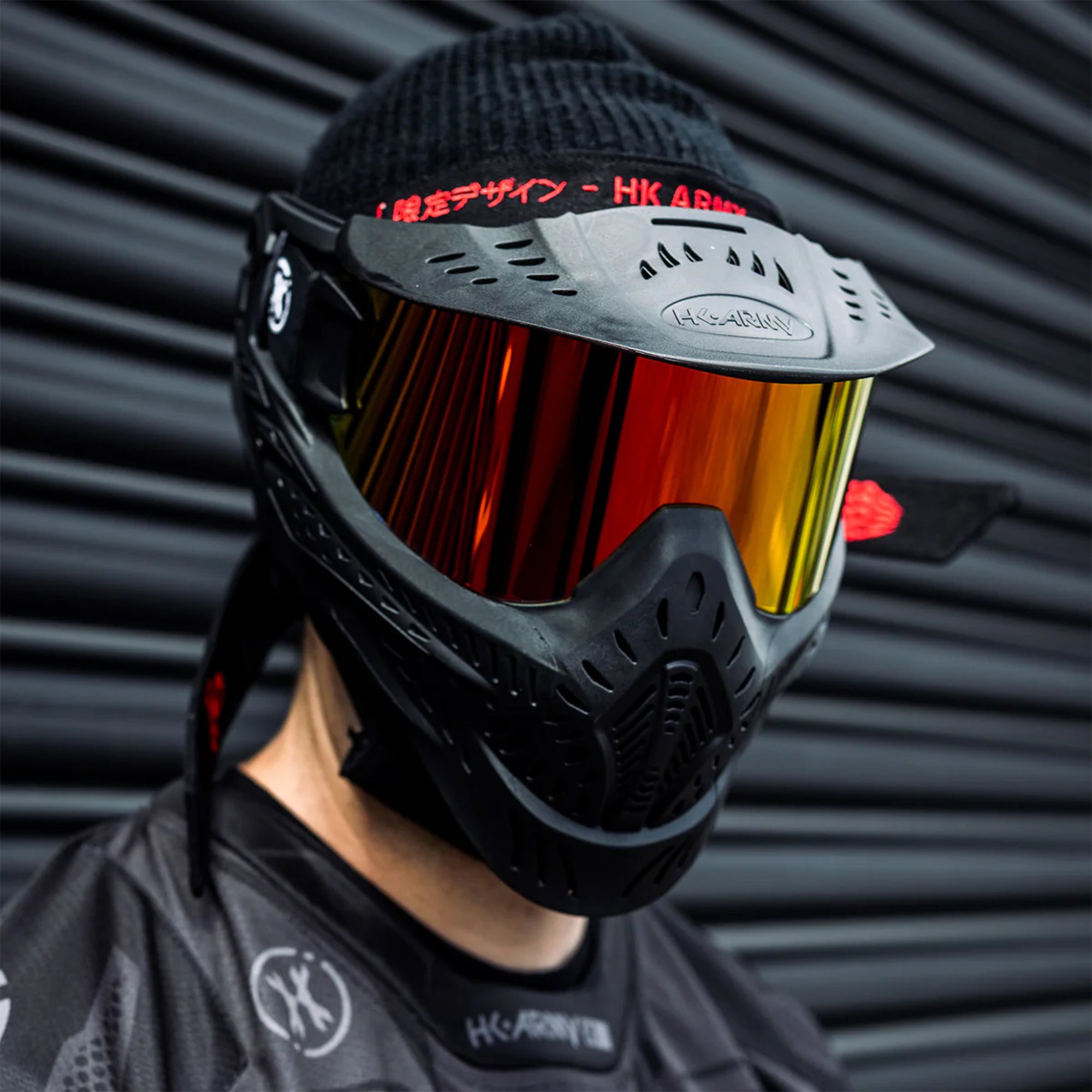 HK Army HSTL Goggle - Black w/ Fire Thermal Lens フェイスガード【ブラック/ファイヤーレンズ】