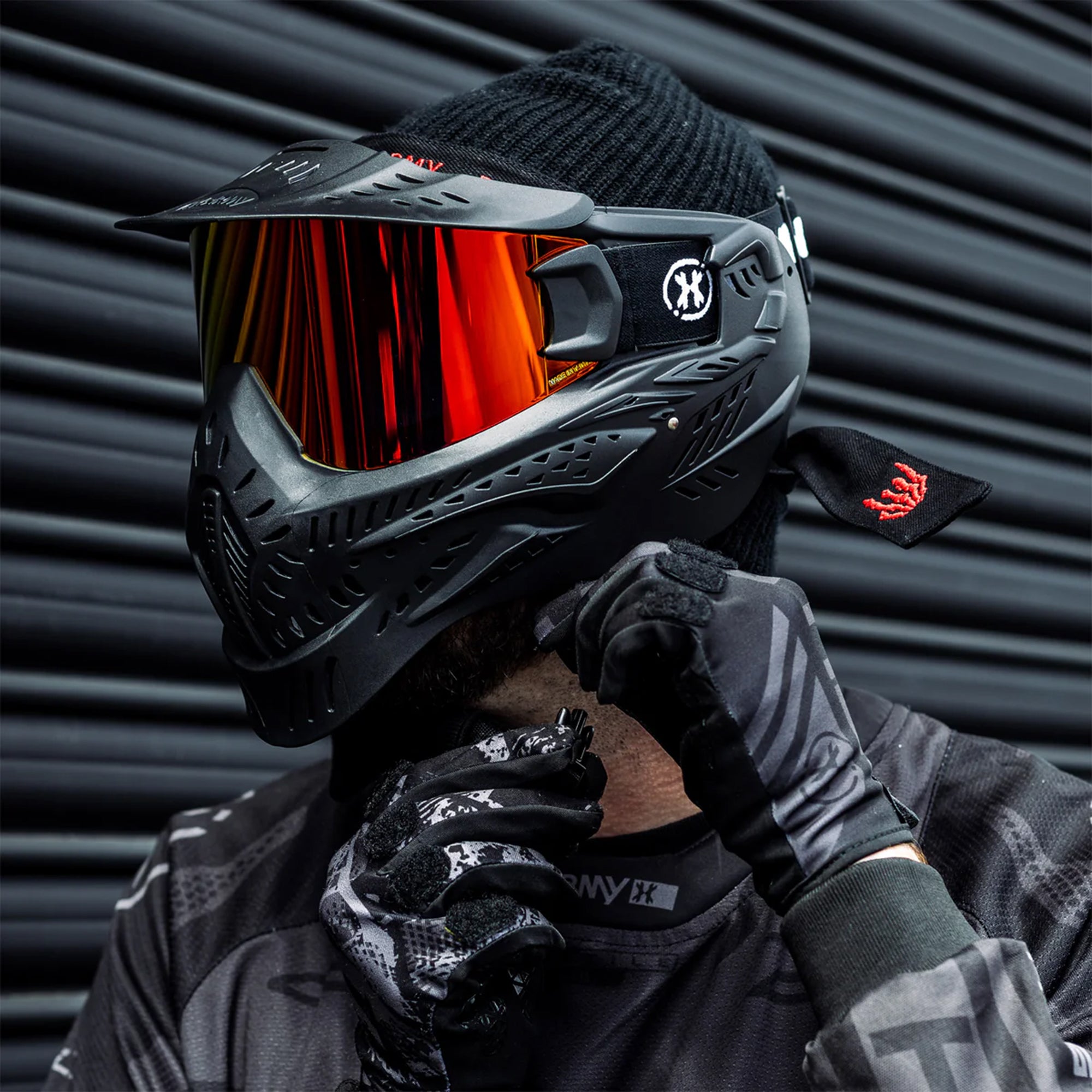 HK Army HSTL Goggle - Black w/ Fire Thermal Lens フェイスガード【ブラック/ファイヤーレンズ】