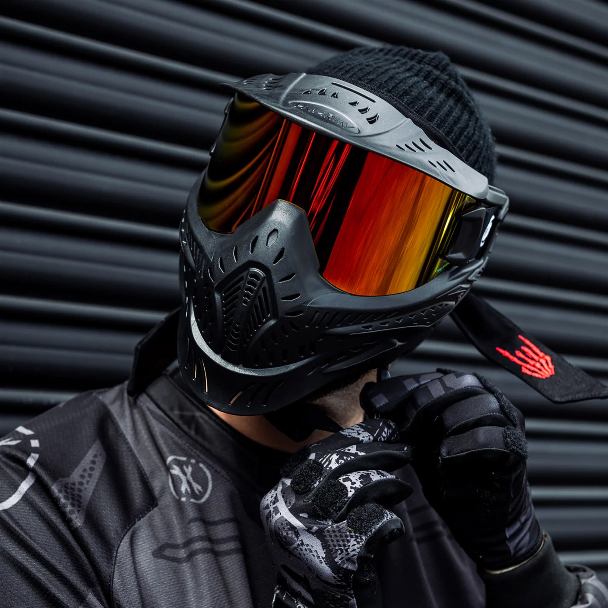 HK Army HSTL Goggle - Black w/ Fire Thermal Lens フェイスガード【ブラック/ファイヤーレンズ】