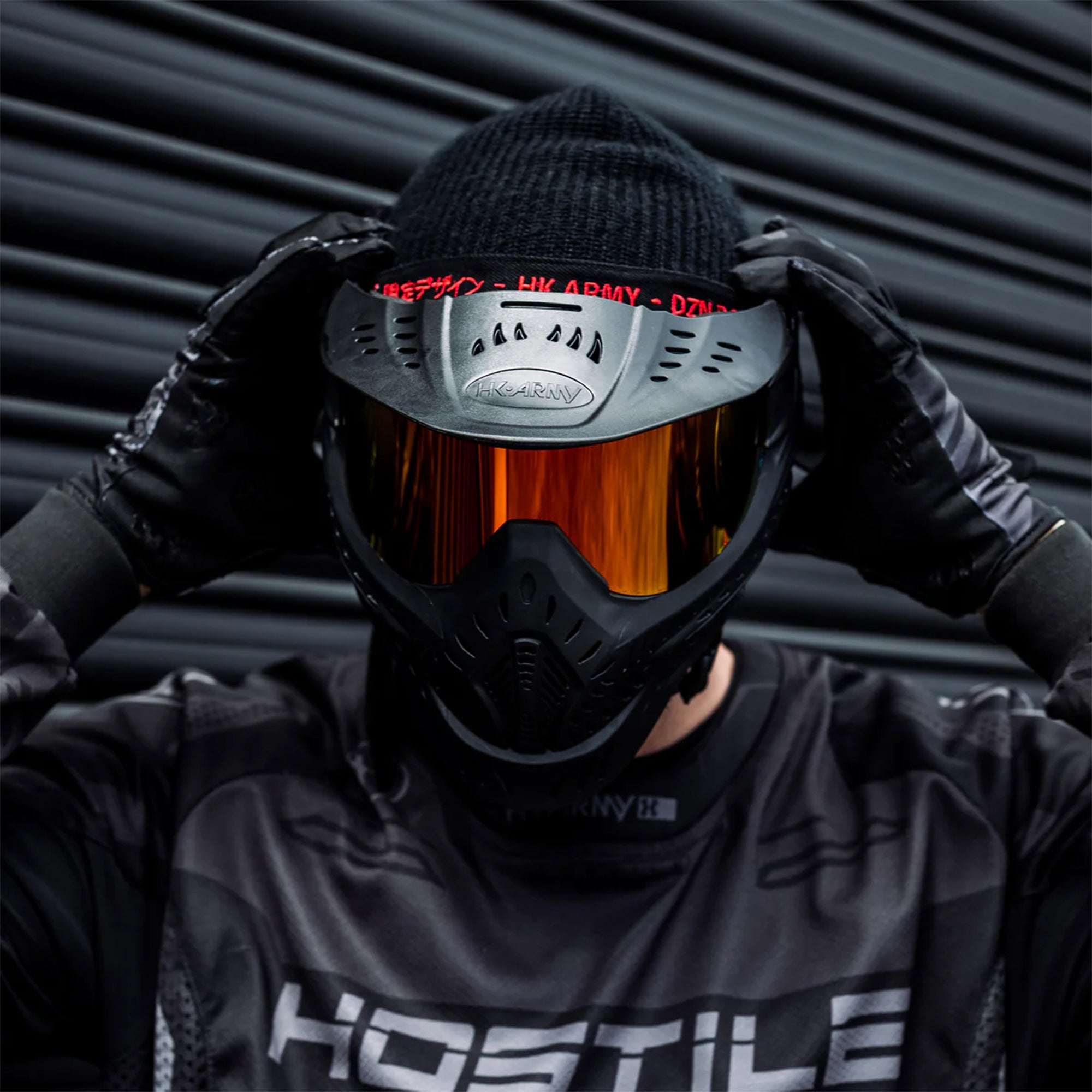 HK Army HSTL Goggle - Black w/ Fire Thermal Lens フェイスガード【ブラック/ファイヤーレンズ】