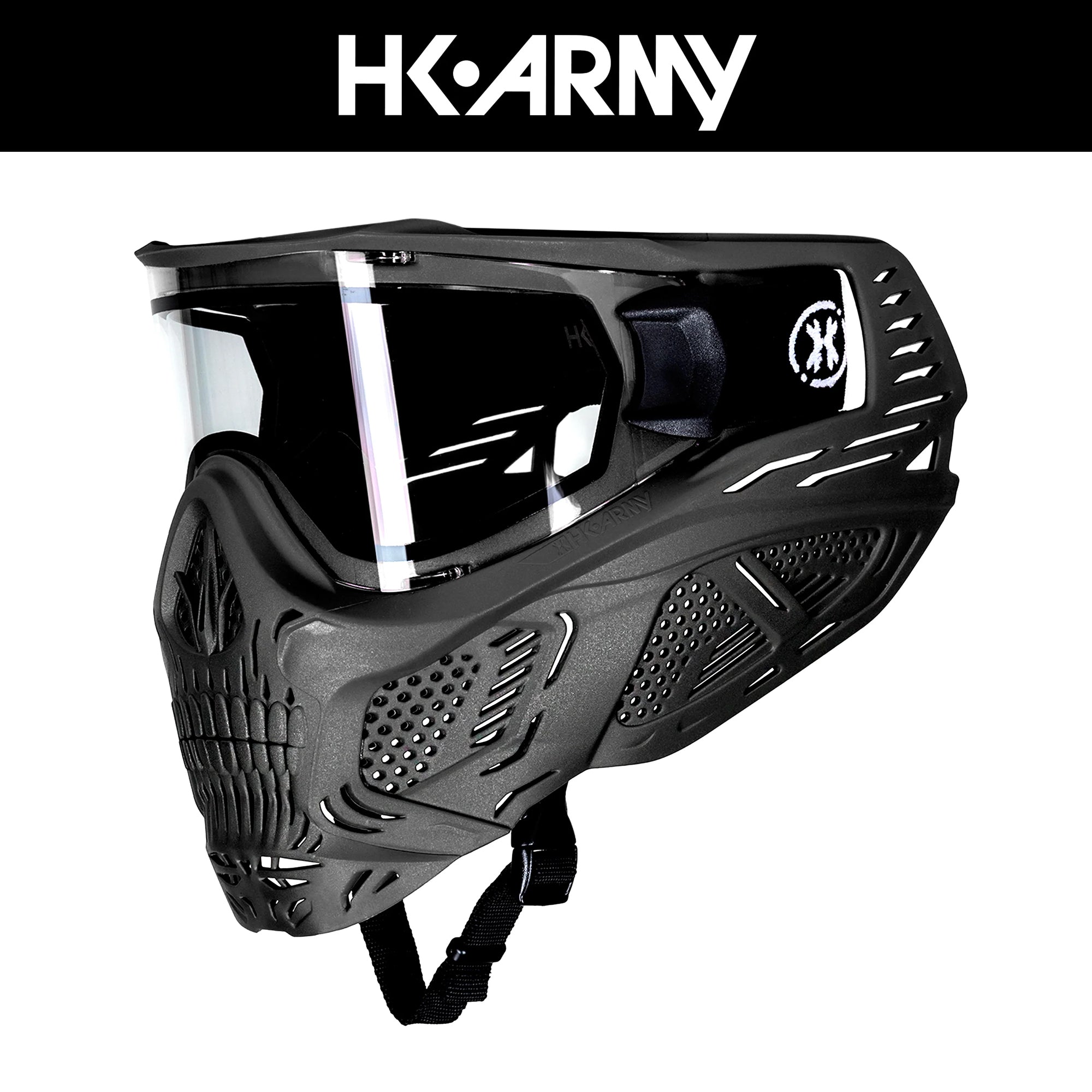 HK Army HSTL Skull Goggle - Black w/ Clear Lens フェイスガード【ブラック/クリアレンズ】