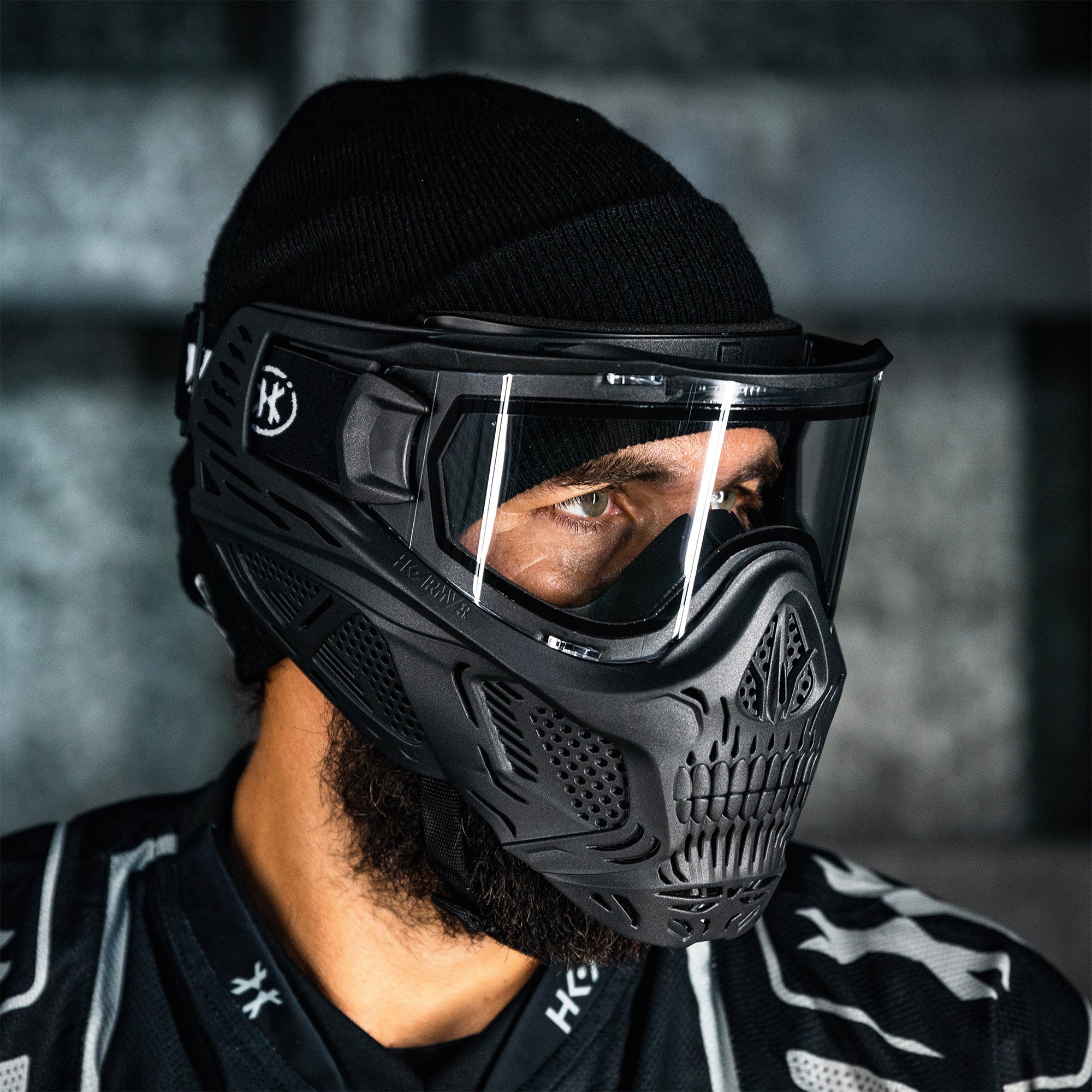 HK Army HSTL Skull Goggle - Black w/ Clear Lens フェイスガード【ブラック/クリアレンズ】