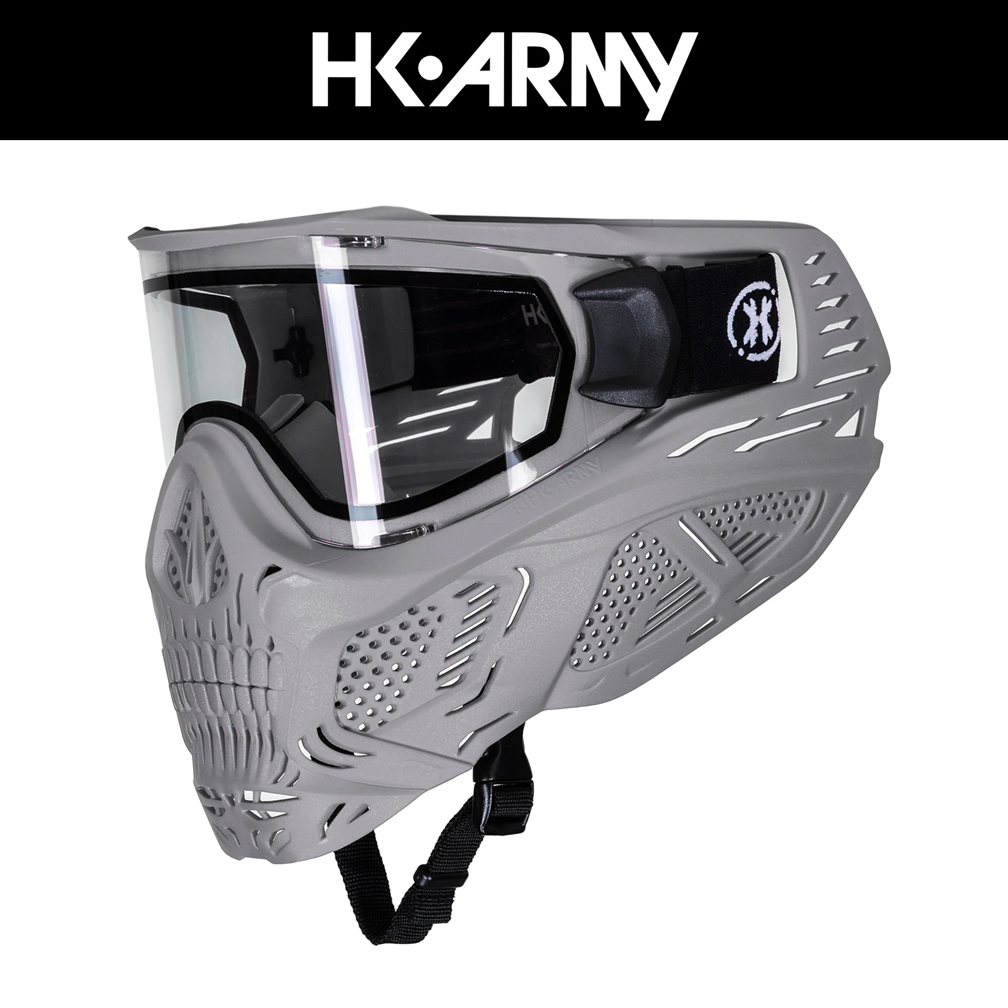 HK Army HSTL Skull Goggle - Grey w/ Clear Lens フェイスガード【グレー/クリアレンズ】