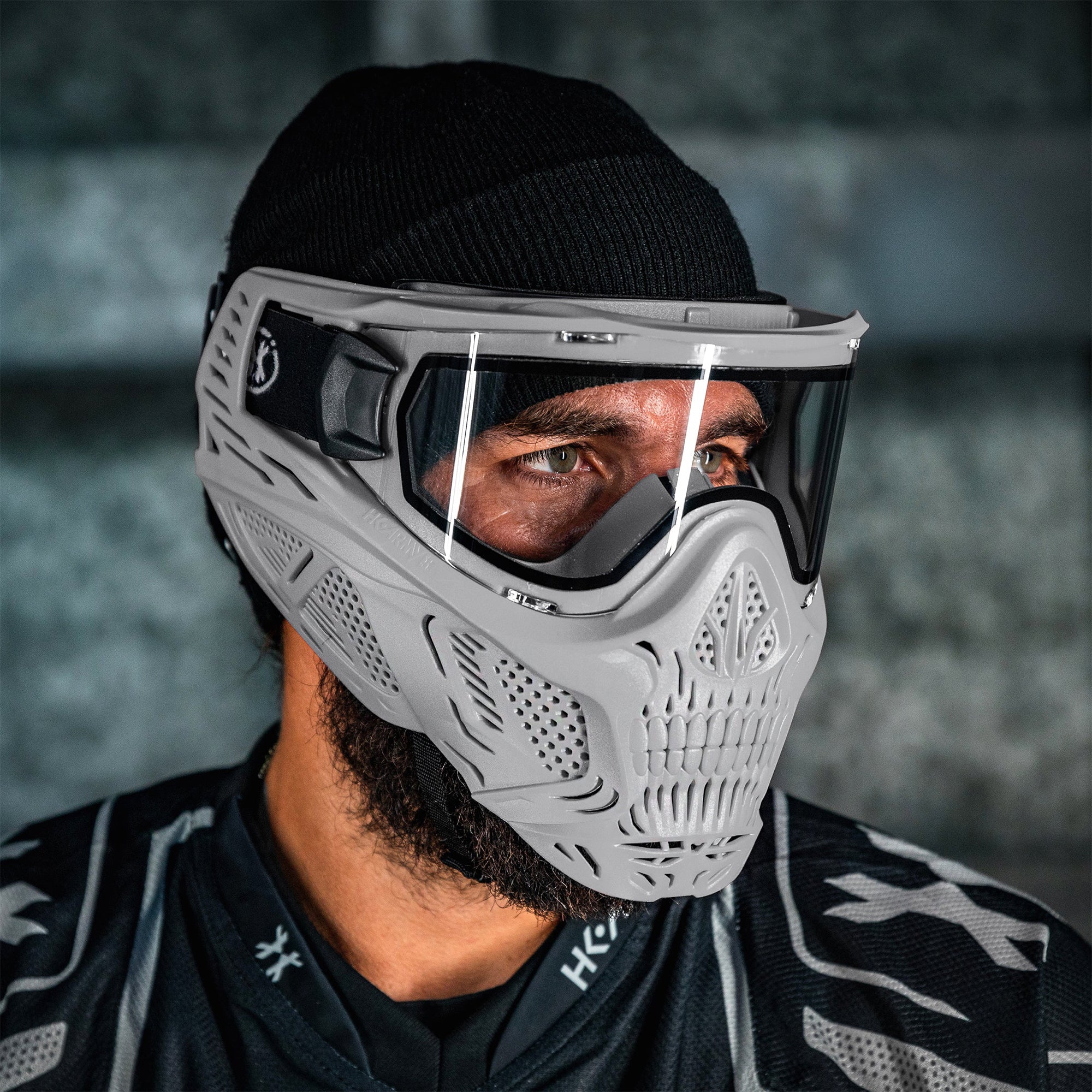 HK Army HSTL Skull Goggle - Grey w/ Clear Lens フェイスガード【グレー/クリアレンズ】