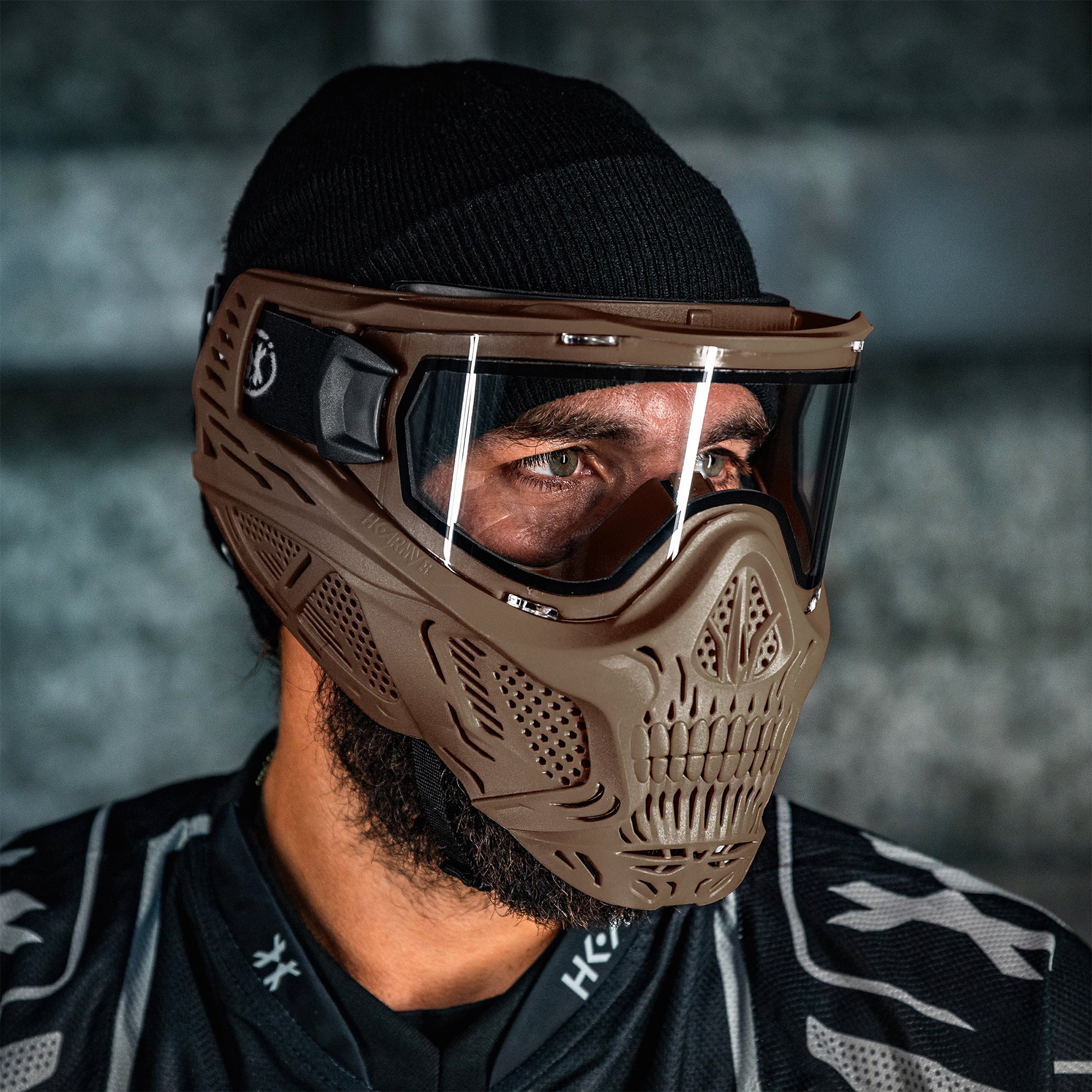 HK Army HSTL Skull Goggle - Tan w/ Clear Lens フェイスガード【タン/クリアレンズ】