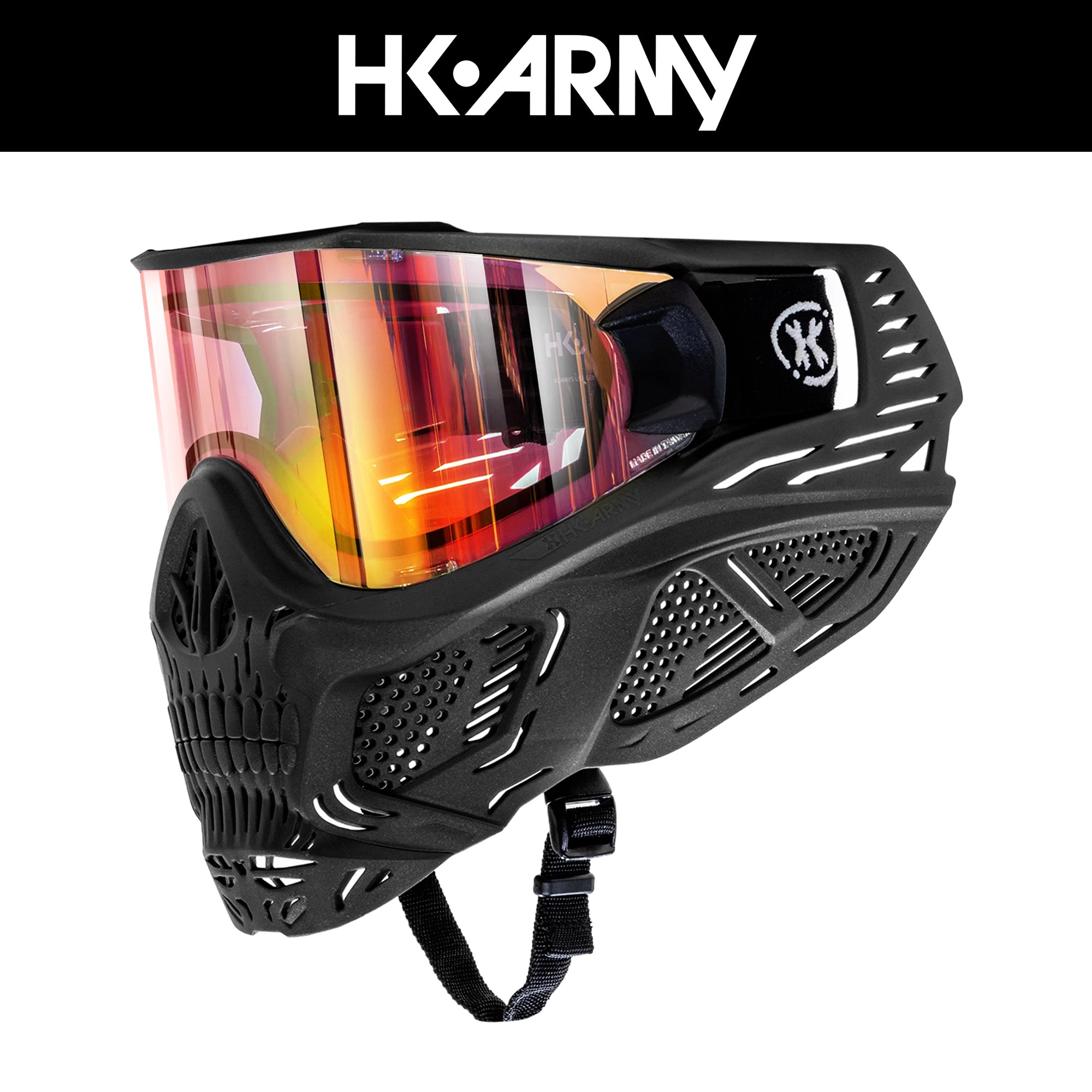 HK Army HSTL Skull Goggle "Death" - Black w/ Fire Lens フェイスガード【ブラック/ファイヤーレンズ】