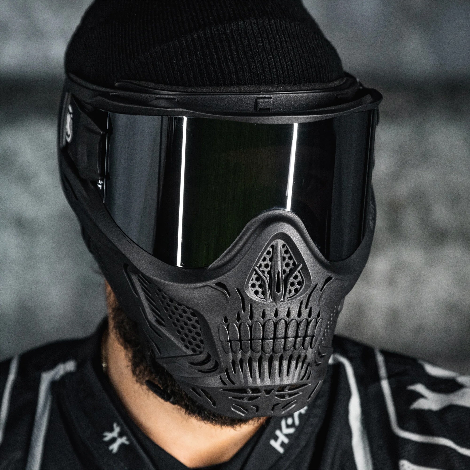 HK Army HSTL Skull Goggle "Punisher" - Black w/ Smoke Lens フェイスガード【ブラック/スモークレンズ】