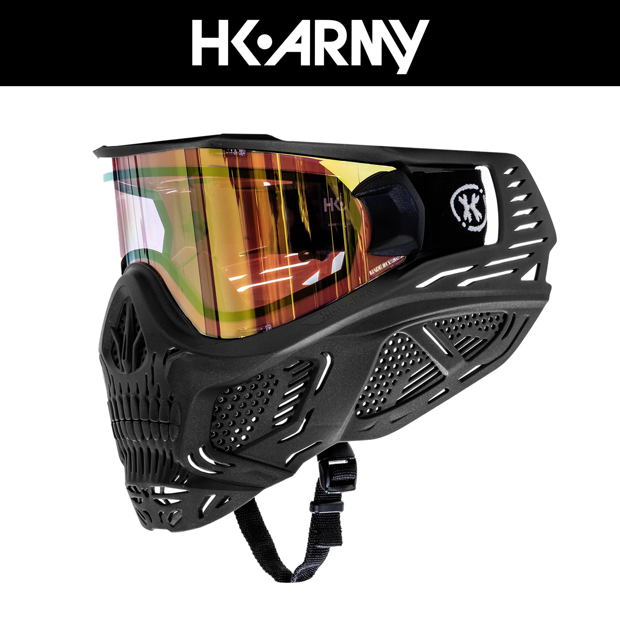 HSTL Skull Goggle "Raider" - Black w/ Gold Lens フェイスガード【ブラック/ゴールドレンズ】