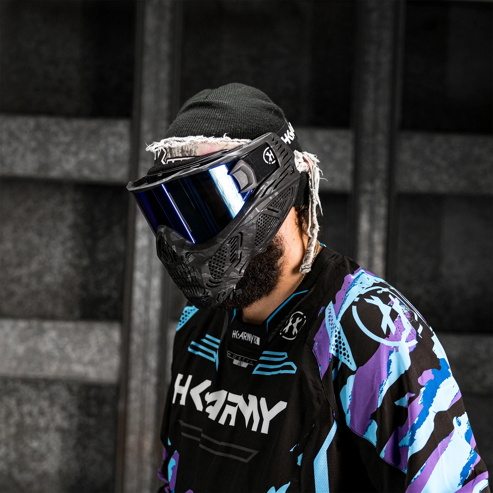 HSTL Skull Goggle Shards w/ Ice Lens フェイスガード【ブラック/アイスレンズ】
