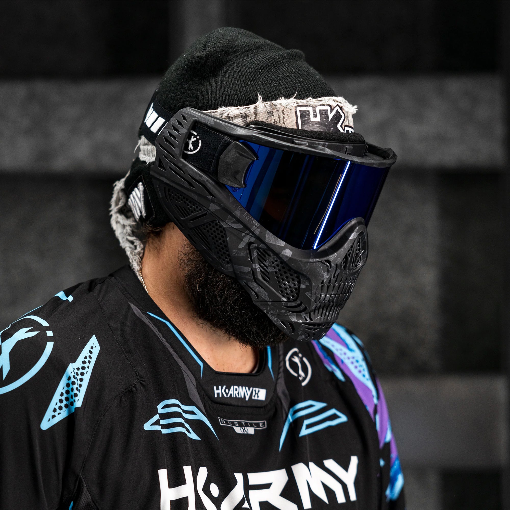 HSTL Skull Goggle Shards w/ Ice Lens フェイスガード【ブラック/アイスレンズ】