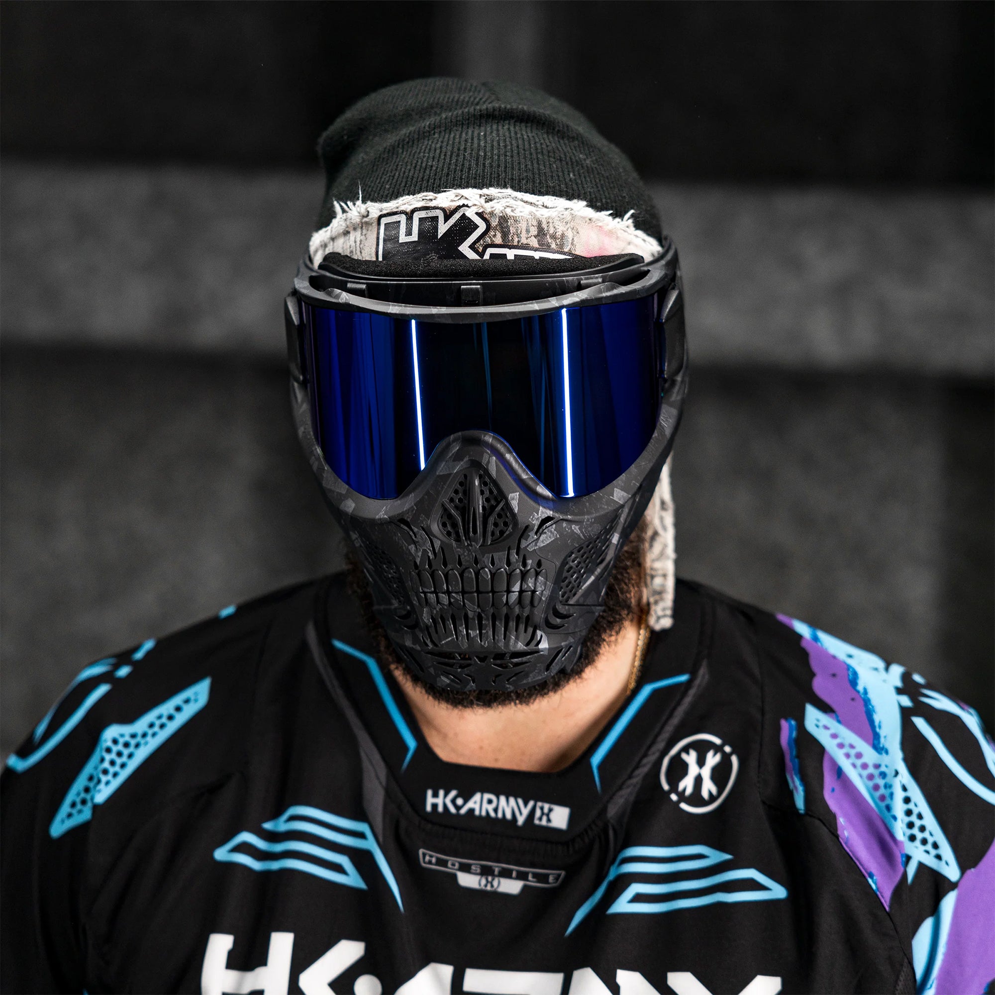 HSTL Skull Goggle Shards w/ Ice Lens フェイスガード【ブラック/アイスレンズ】