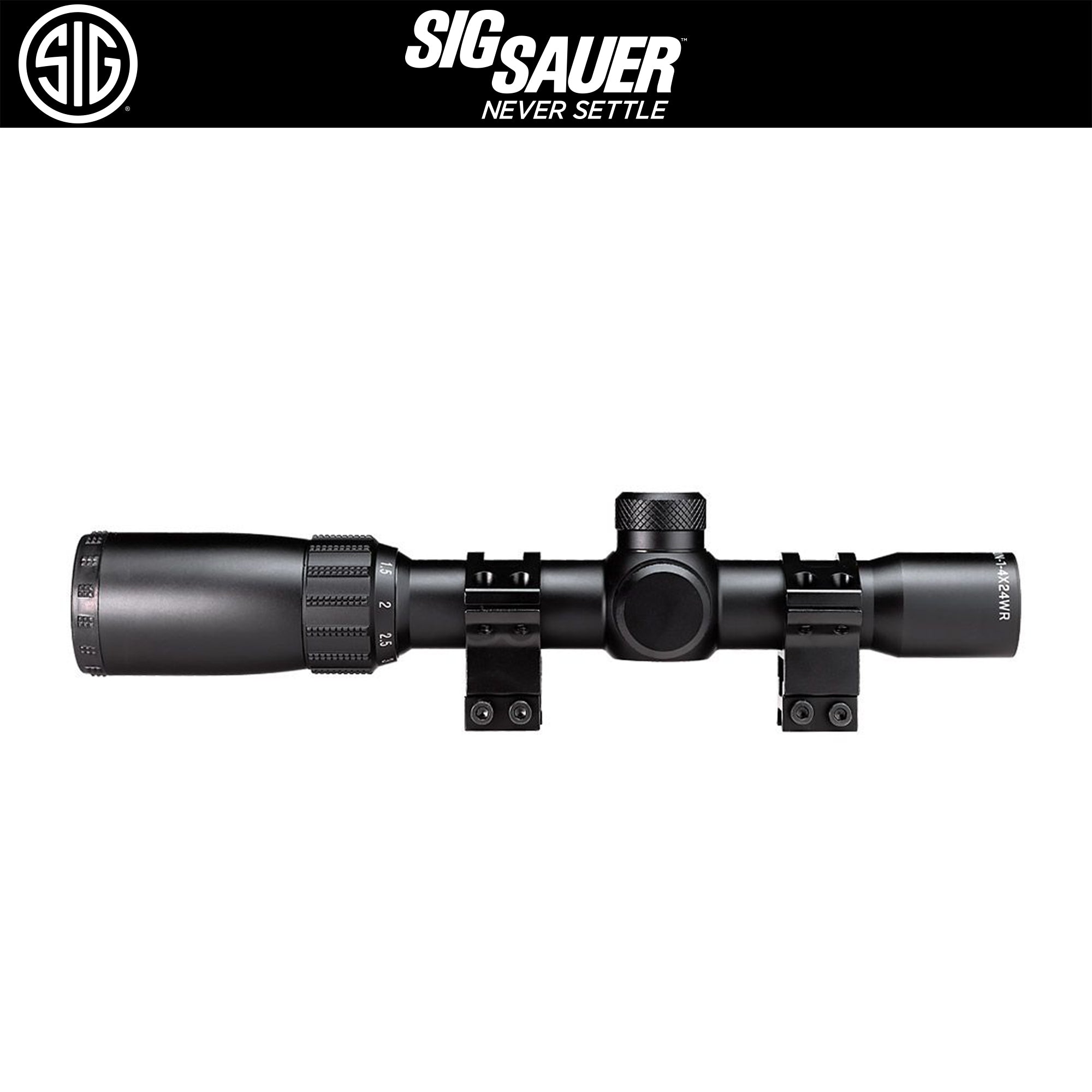 SIG AIR T4 SCOPE ライフルスコープ (1-4X24MM) チューブ径25.4mm レティクルMIL-DOT 【ブラック】AIR-T4