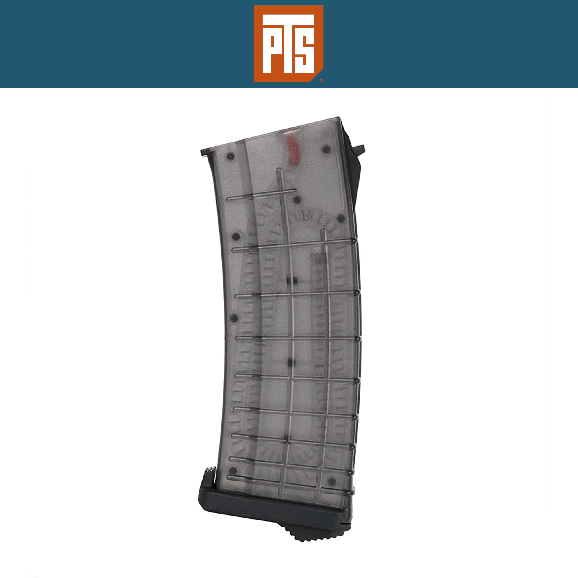 PTS Airsoft Gun Accessories TPM-AK Magazine For AEG AK Series 155rd - Translucent Black マガジン【スモーク】