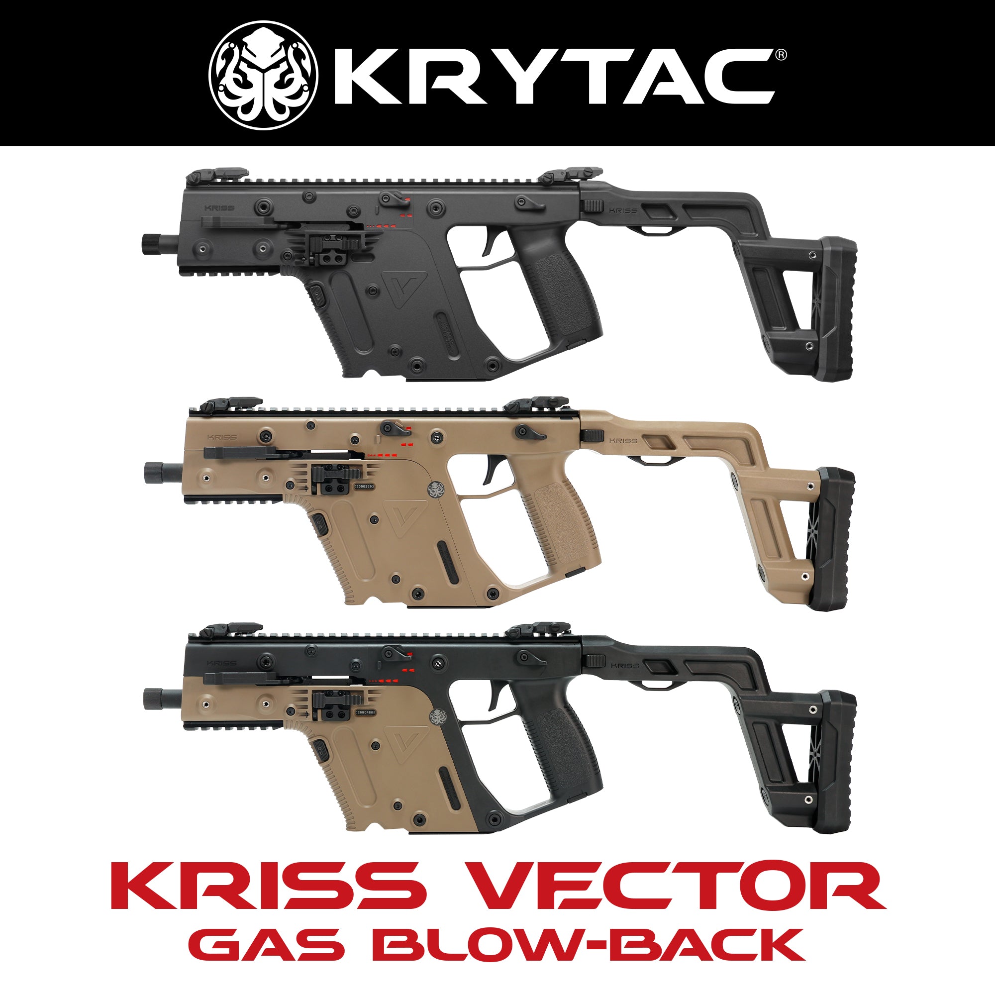 KRYTAC ガスブローバックガン本体 KRISS VECTOR(クリスベクター) /対象年齢18歳以上