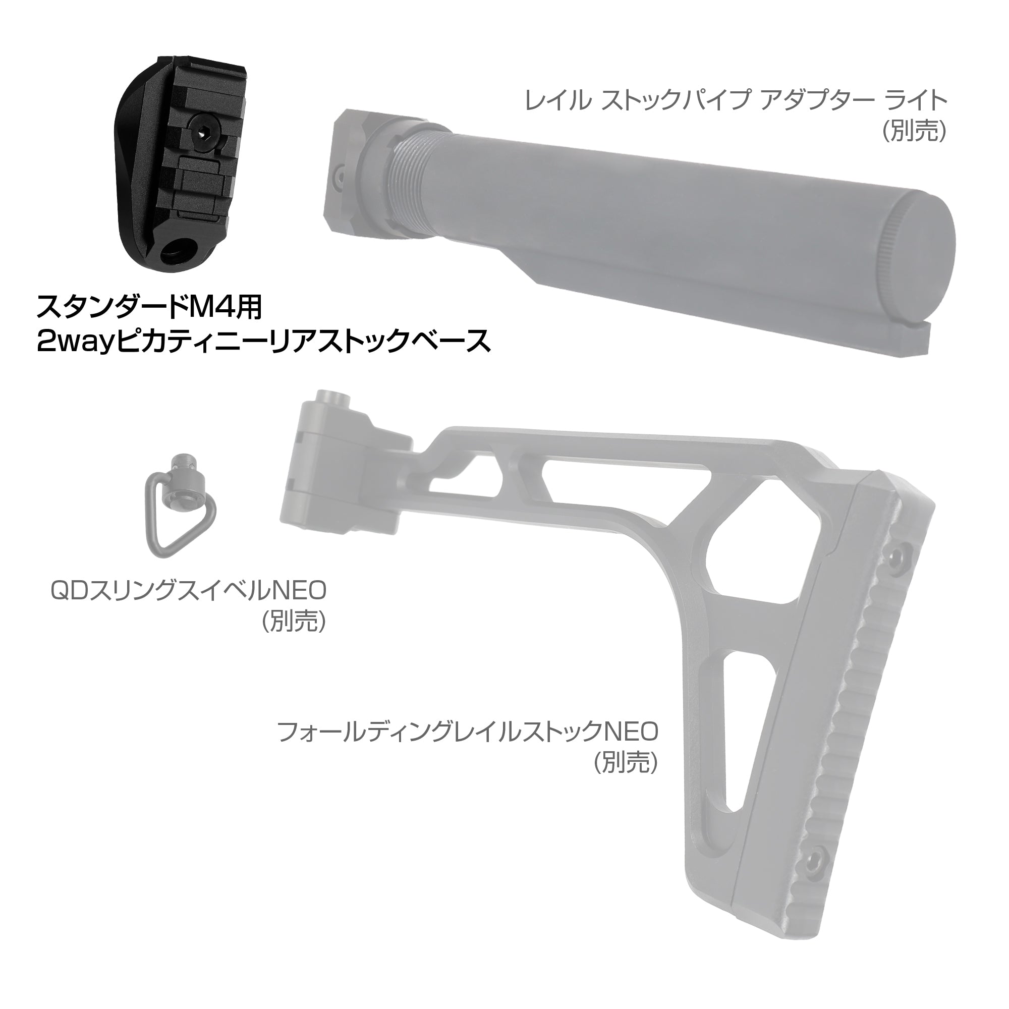 FirstFactory 2-Way Picatinny Rear Stock Base for Standard M4