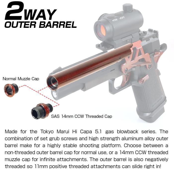 HI CAPA SERIES - "2 Way Fixed" Non-Recoiling Outer Barrel - ZANSHIN 残心