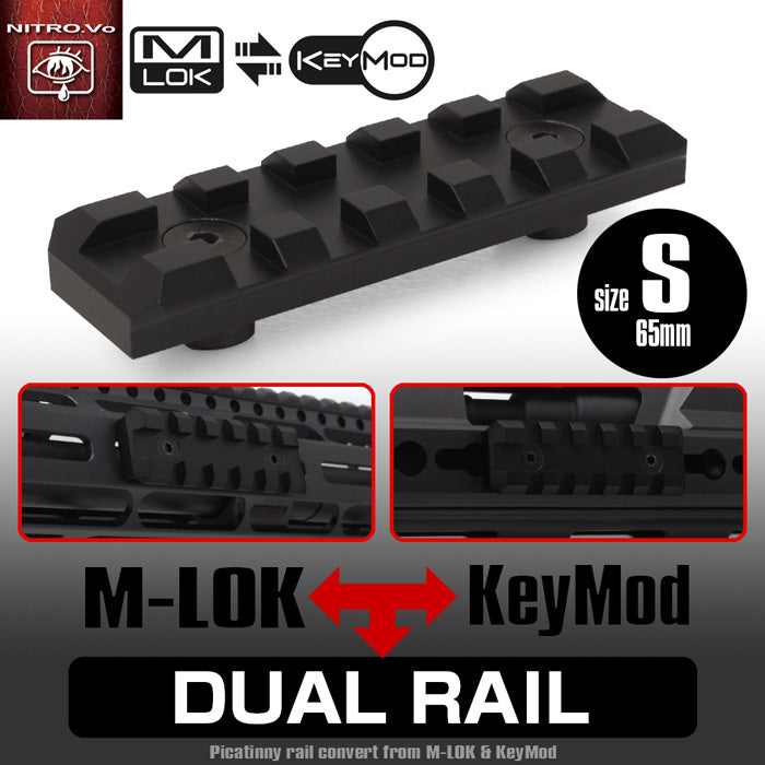 NITRO.Vo DUAL RAIL SHORT 65mm(Picatinny rail for M-LOK & KeyMod)