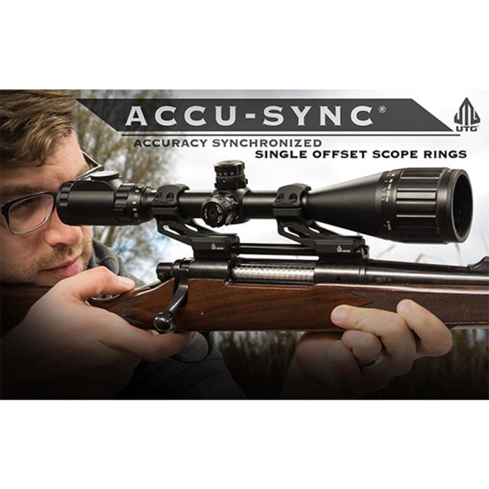 UTG(R) ACCU-SYNC(R) 30mm High Profile 37mm Offset Picatinny Rings, Black スコープ マウントリング 【ブラック】 AIR322S
