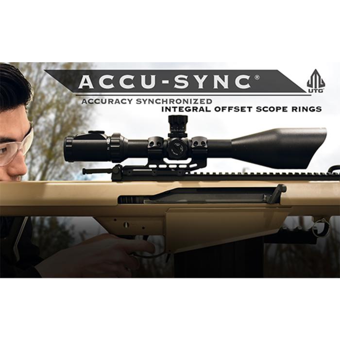 UTG(R) ACCU-SYNC(R) 1" High Profile 50mm Offset Picatinny Rings, Black スコープ マウントリング 【ブラック】 AIR12250