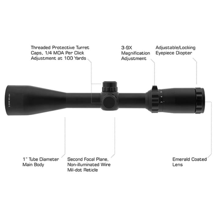 UTG(R) TRUE HUNTER(R) Classic 3-9X40 1" Scope, Mil-dot ドットサイト SCP-3940EW