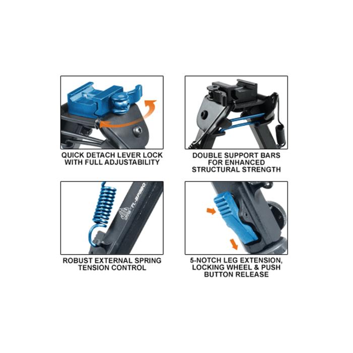 UTG(R) Super Duty Bipod/Quick Detach/6.0"- 8.5" Center Height/スーパーデューティバイポッド/クイックディタッチ/6.0-8.5インチ/TL-BP98Q