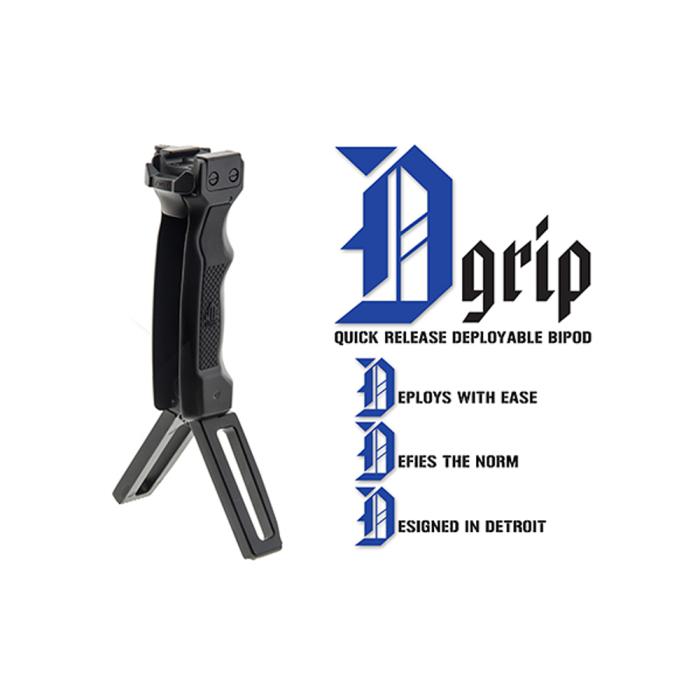 UTG(R) D Grip(R) with Ambi/Quick Release Deployable Bipod/Black/アンビ/クイックリリース デプロイタブル バイポッド/ブラック/MNT-DG02Q