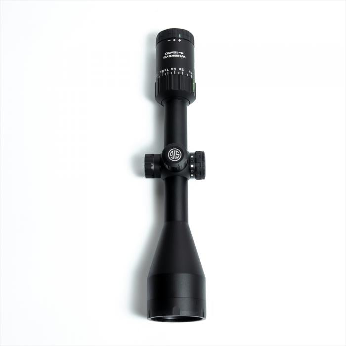 WHISKEY3 SCOPE, 4-12X50MM, 1 IN, SFP, QUADPLEX RETICLE, 0.25 MOA ADJ, BLACK