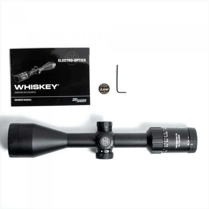 WHISKEY3 SCOPE, 4-12X50MM, 1 IN, SFP, QUADPLEX RETICLE, 0.25 MOA ADJ, BLACK