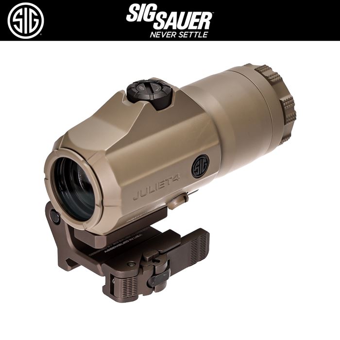 SIG SAUER JULIET4 マグニファイア(4X24MM) スペーサー付きPOWERCAMクイックリリースマウント 【FDE】 SOJ41002