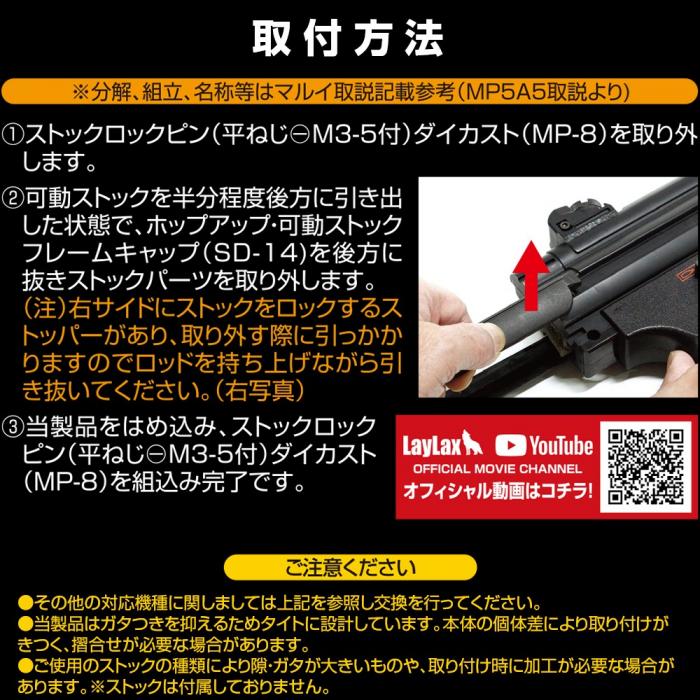 東京マルイ MP5 ピカティニーリアストックベースセット[FirstFactory/ファーストファクトリー]