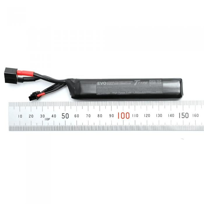 EVO Lipoic Battery 7.4V/1200mah for Stock Pipe-In type WORLD WIDE CONNECTOR(T-PLUG)(Kriss Vector &M4 Series Stock Pipe Compatible)