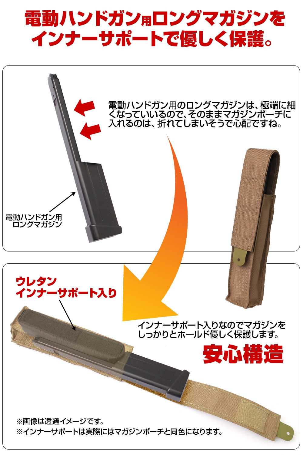 ゴーストギア 電動ハンドガンロングマガジン用シングルマガジンポーチ