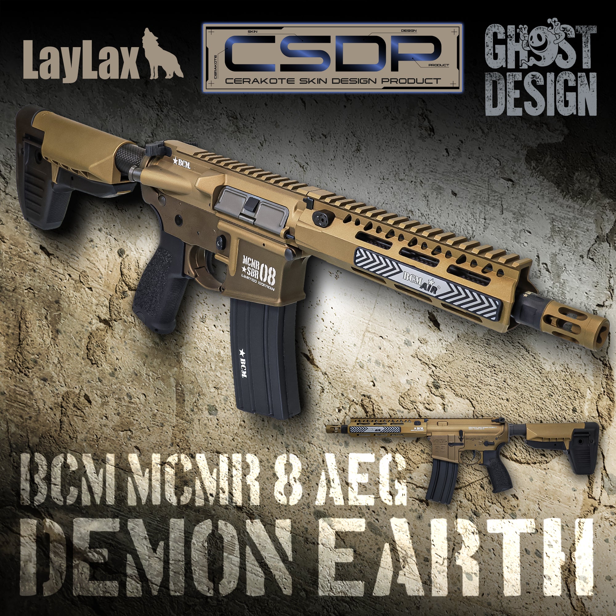 【LayLax.com限定】BCM MCMR 8 AEG(GATE) "DEMON EARTH(デモンアース)" カーボンリミテッド design by GHOST DESIGN/対象年齢18歳以上