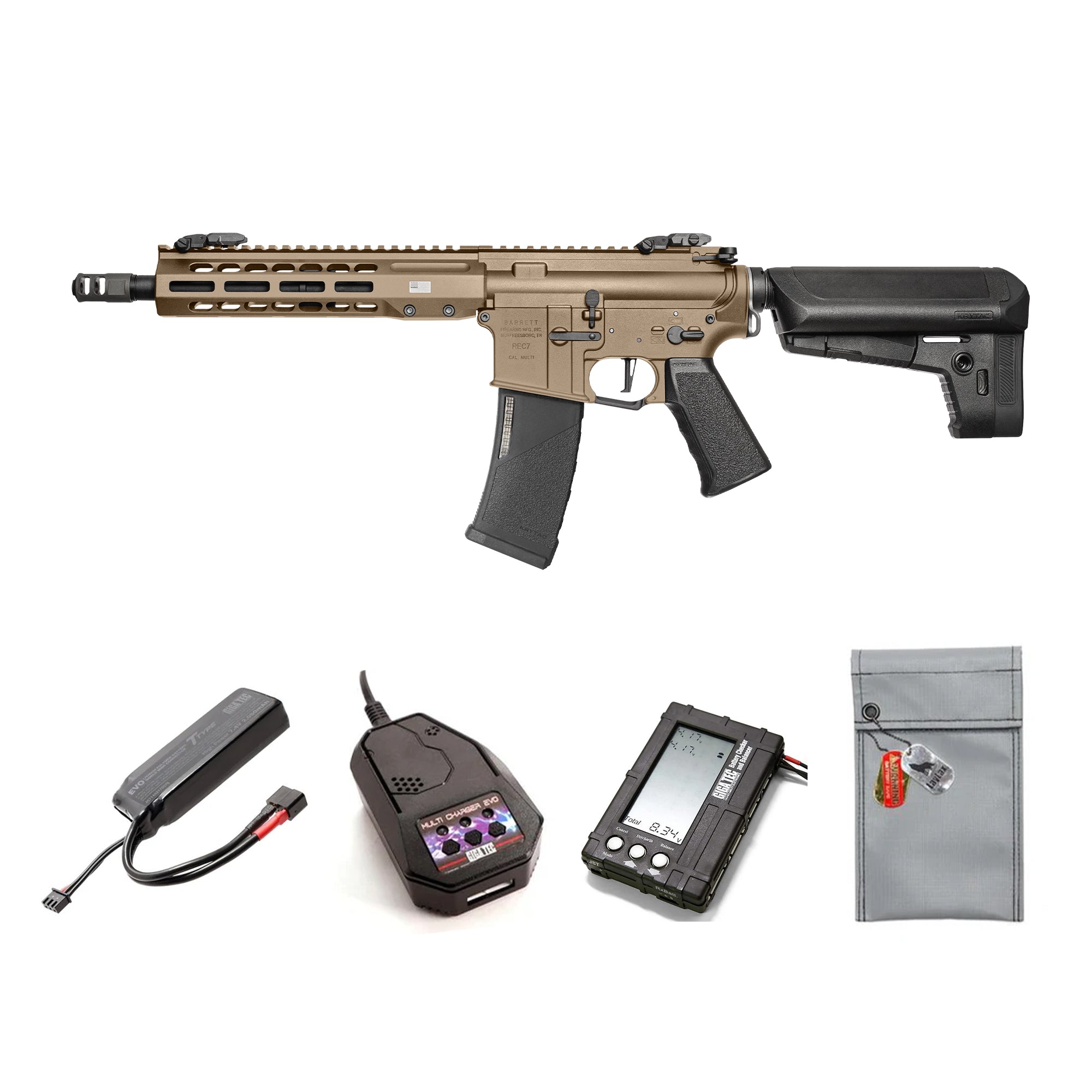KRYTAC REC7 精密アップグレードパーツ一式 KRYTAC電動ガン本体 EMG BARRETT MK3 REC7 SBR M-LOK/対象年齢18歳以上