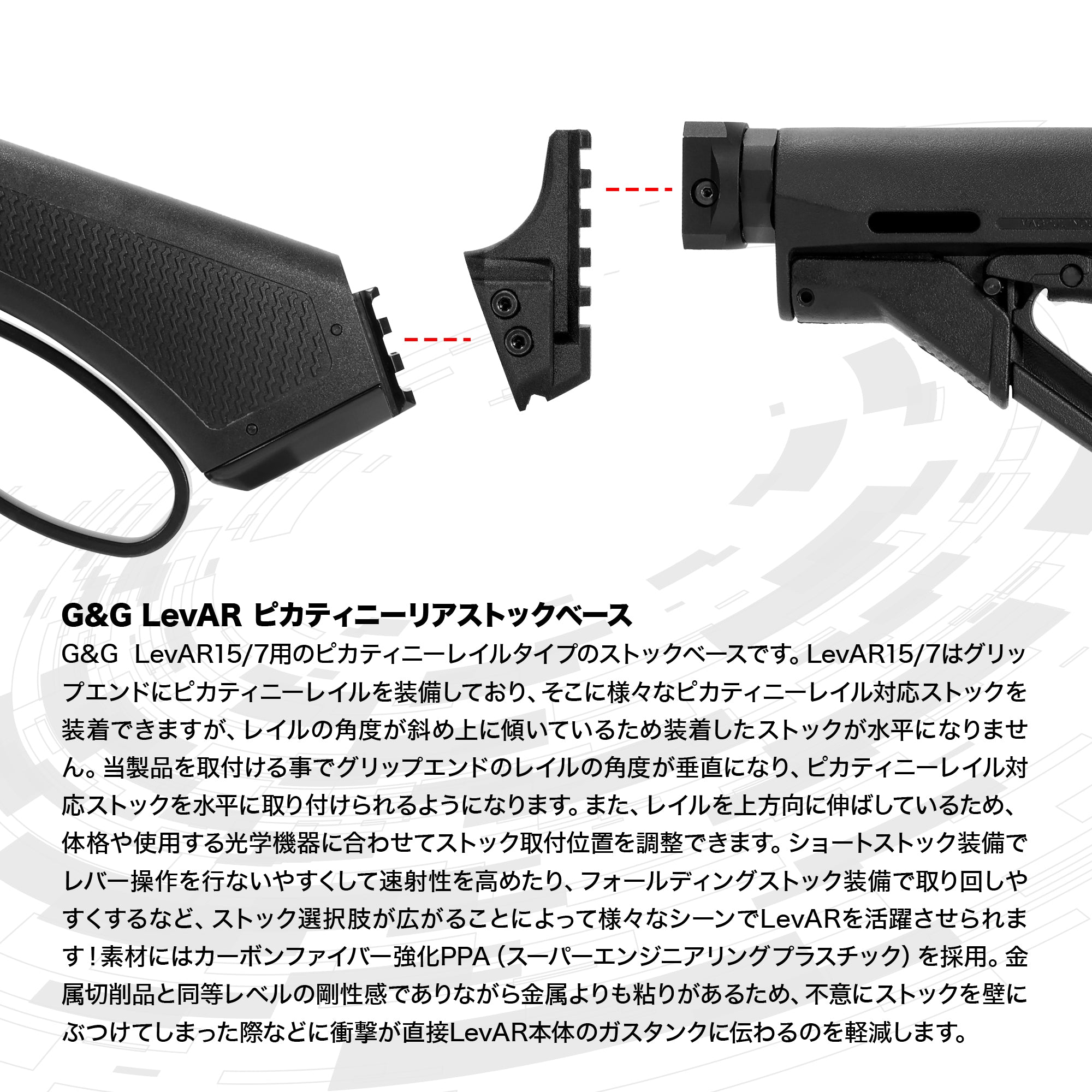 【受注生産】【LayLax.com限定】G&G LevAR ピカティニーリアストックベース [PROTO GEAR ARTS/プロトギアアーツ]【7月下旬発送予約】