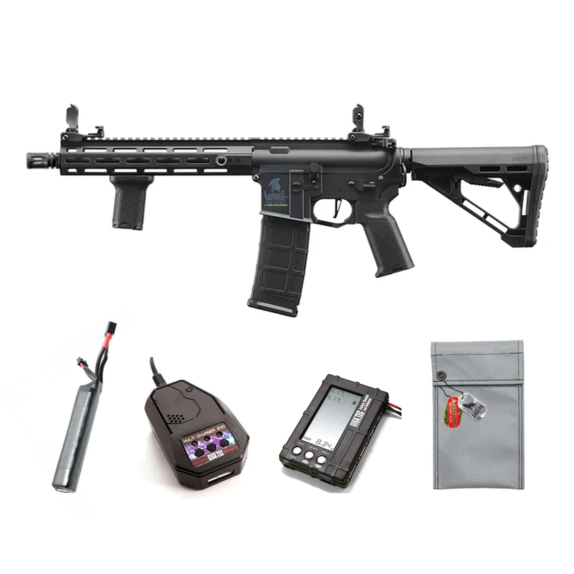 LANCER TACTICAL Gen 3 M4 Hellion 10" M-LOK Airsoft AEG with Foregrip (Ages 18+)