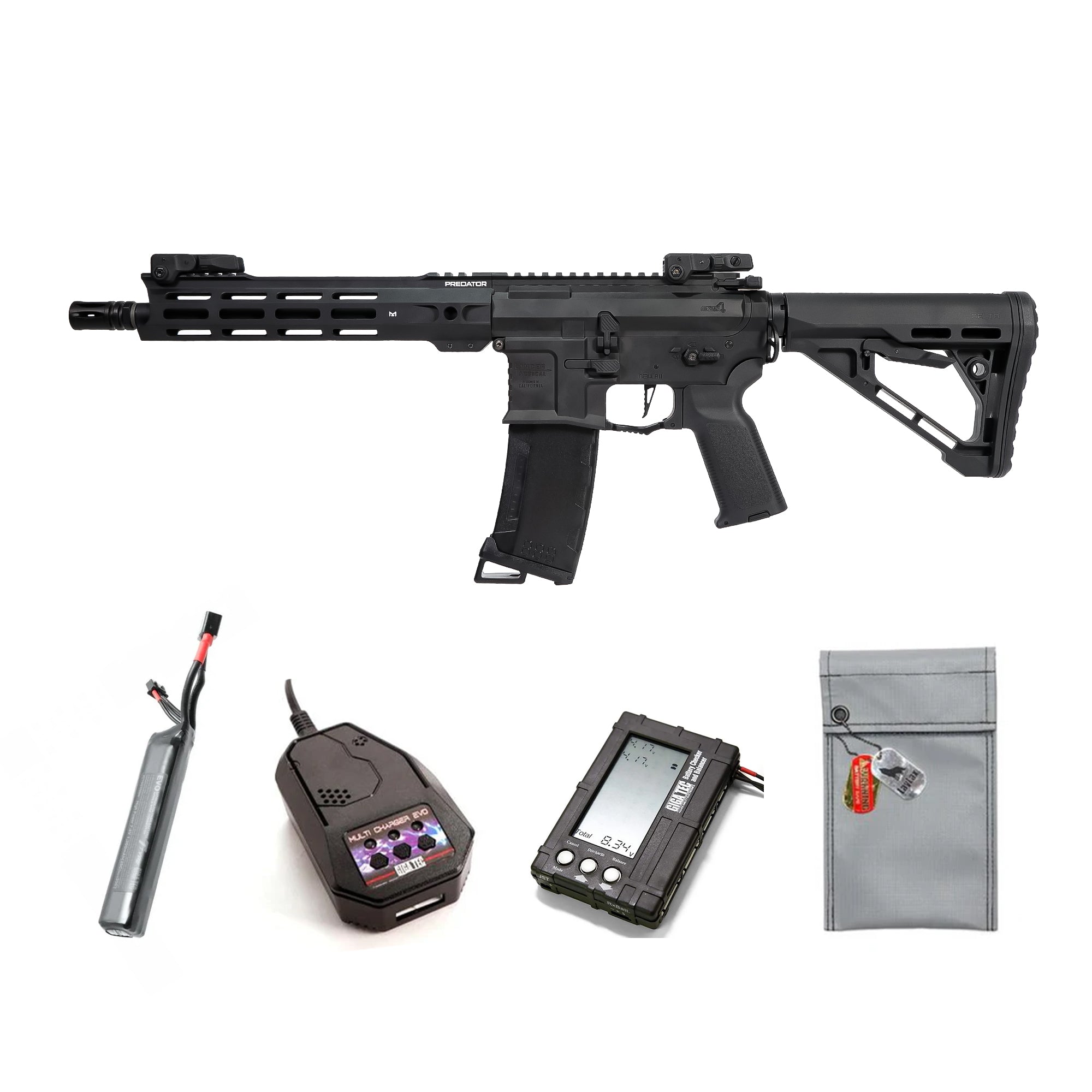 LANCER TACTICAL Gen 4 Predator 10" SBR AEG with Nebula II Airsoft Gun / Ages 18+ [January Release! Pre-orders Now Open!]