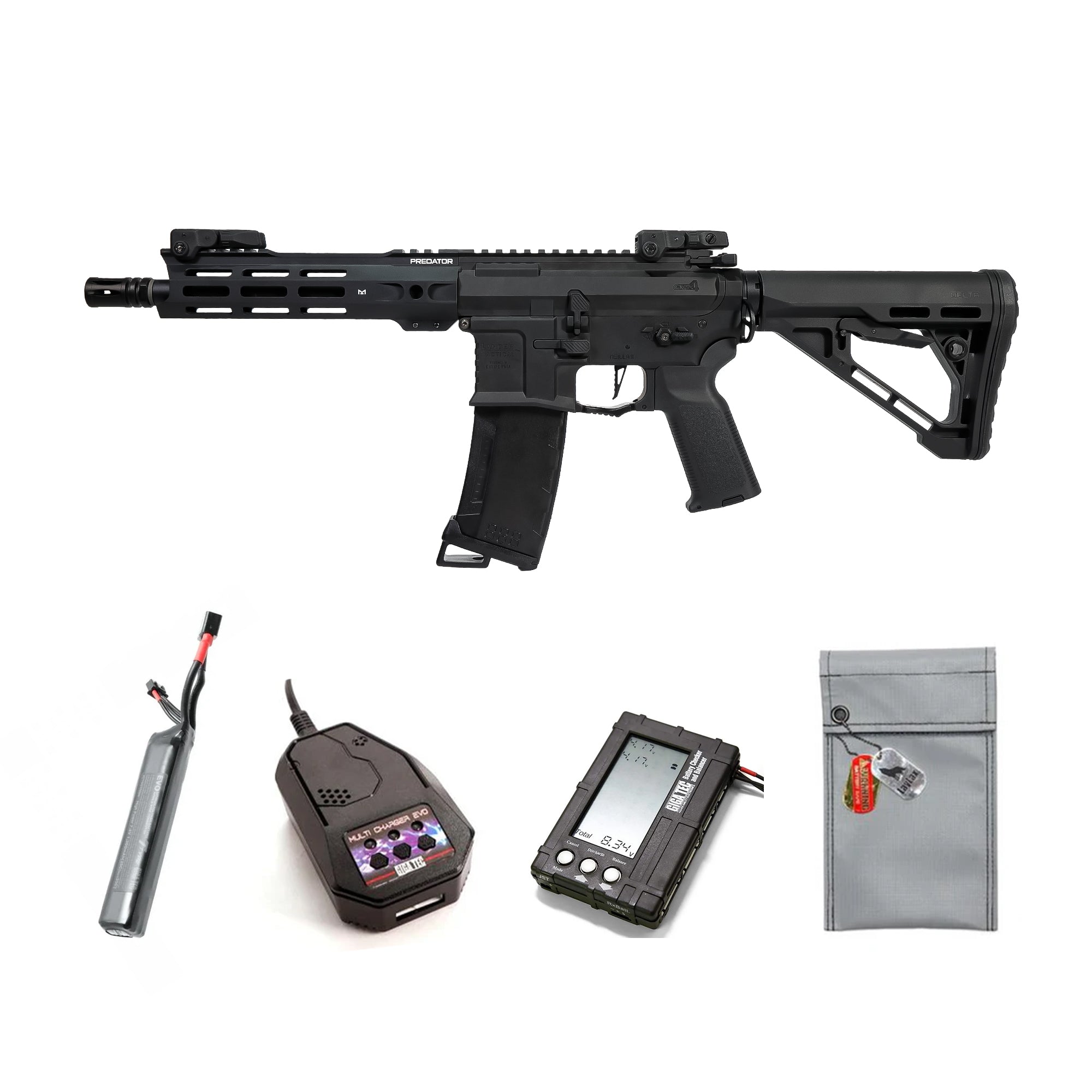 LANCER TACTICAL Gen 4 Predator(プレデター) 8" CQB AEG w/ Nebula II 電動ガン本体/対象年齢18歳以上