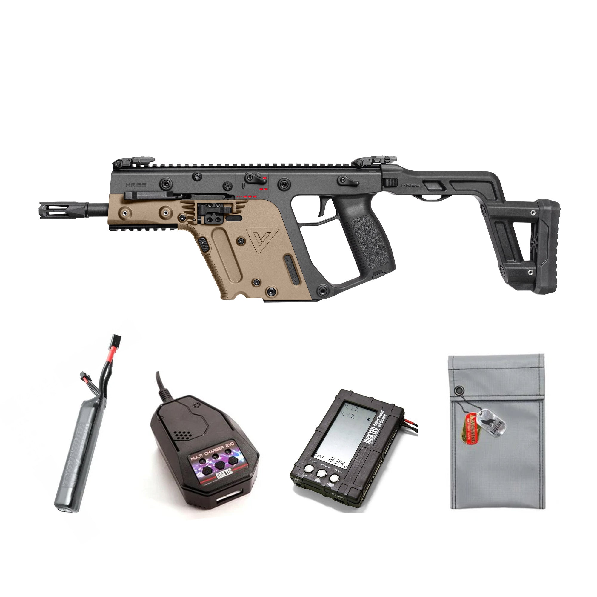 【KRYTAC正規品】KRISS VECTOR（クリスベクター）新品、未使用、付属パーツ充実【 エアガン 電動 】　公式アタッチメント別売りも付属　【値段交渉可】 KRYTAC電動ガン本体 KRISS VECTOR(クリスベクター) V2/対象年齢18歳以上