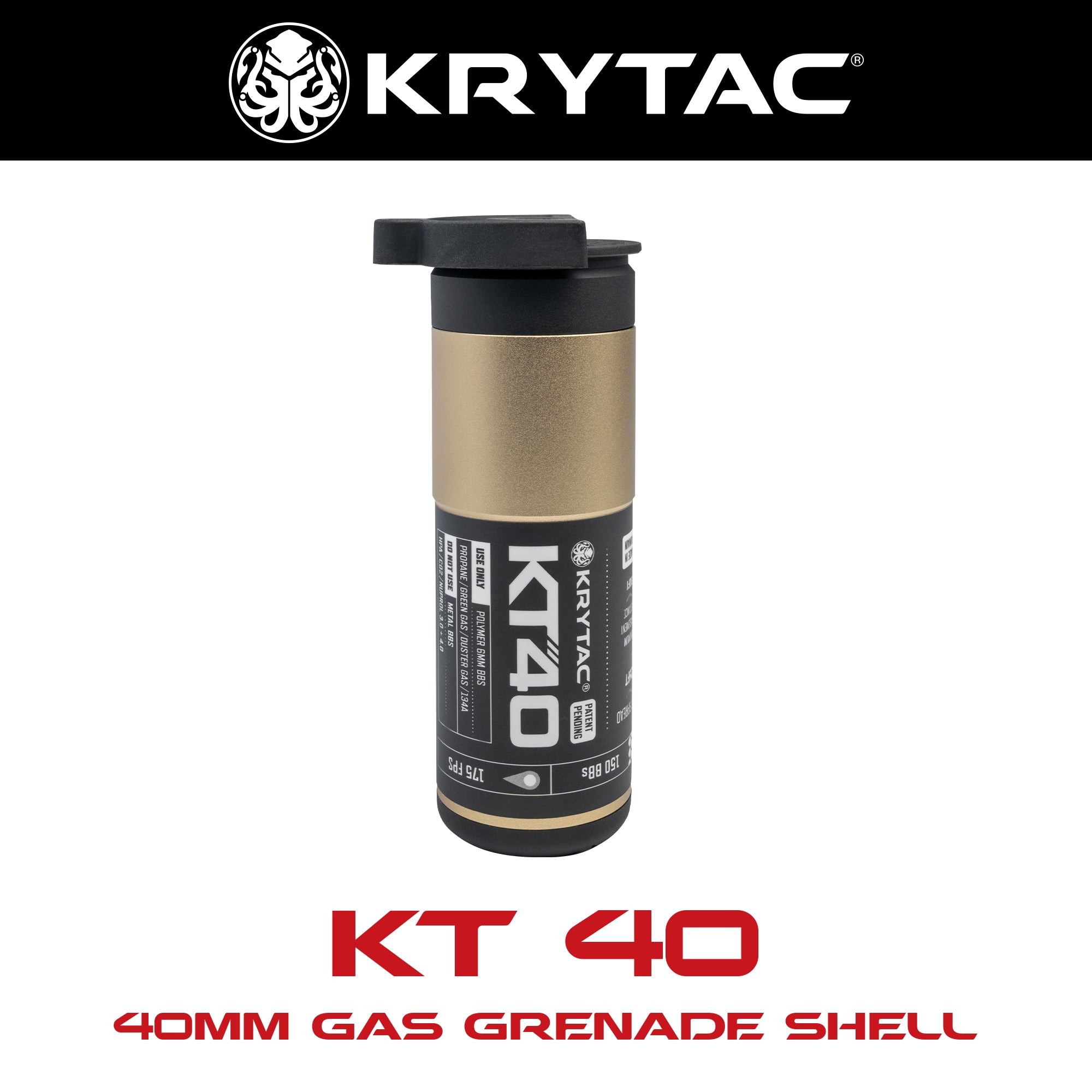 KRYTAC ガスグレネードシェル KT40 40MM Gas Grenade Shell/対象年齢18歳以上