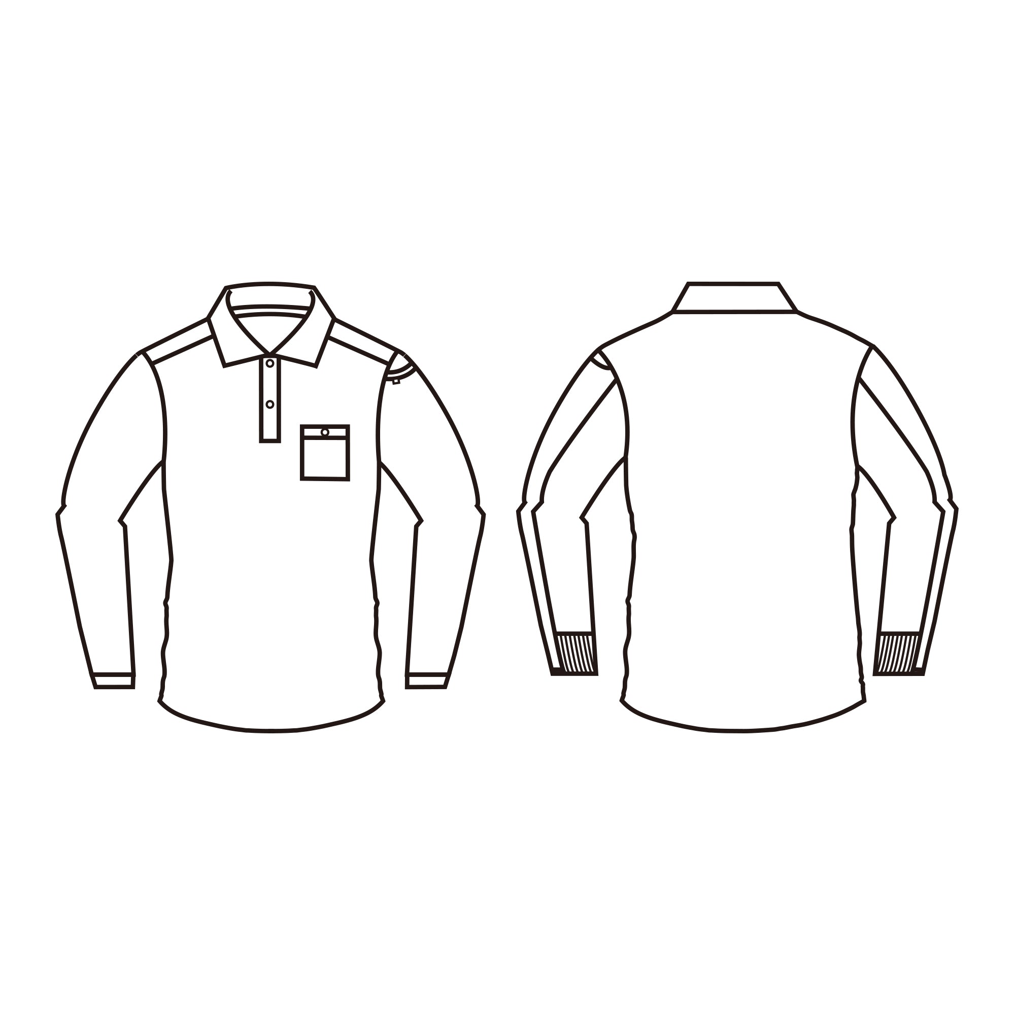 BURTLE 長袖ポロシャツ（ユニセックス）【ブラック・ホワイト】665