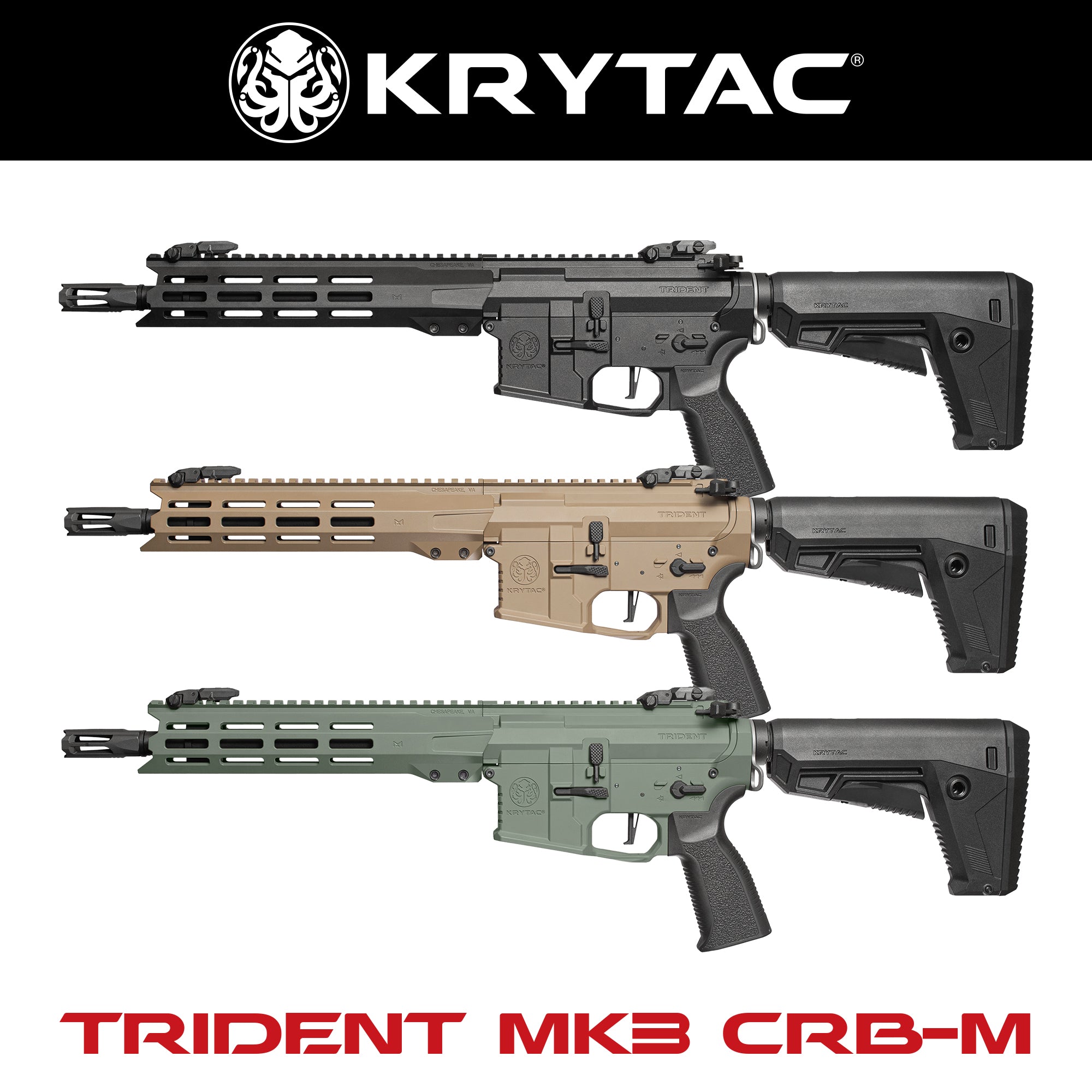 KRYTAC電動ガン本体 TRIDENT MK3 CRB M-LOK/対象年齢18歳以上【12月末発売予定！予約受付中】