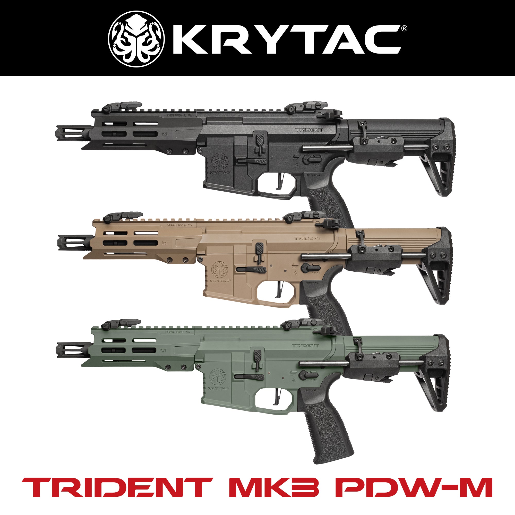 KRYTAC電動ガン本体 TRIDENT MK3 PDW M-LOK/対象年齢18歳以上【12月末発売予定！予約受付中】