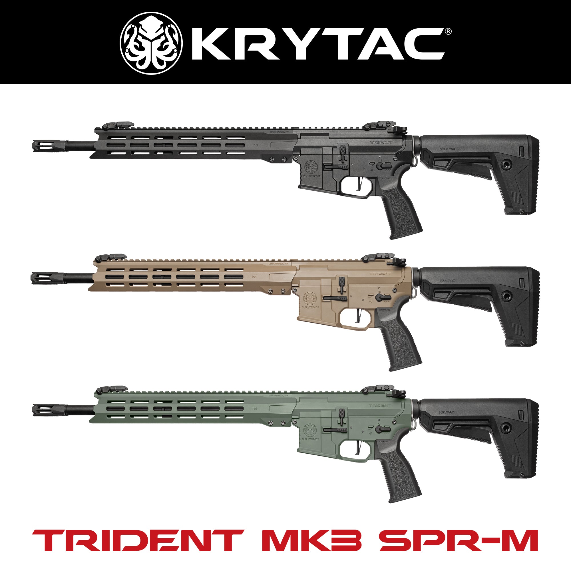 KRYTAC電動ガン本体 TRIDENT MK3 SPR M-LOK/対象年齢18歳以上【12月末発売予定！予約受付中】