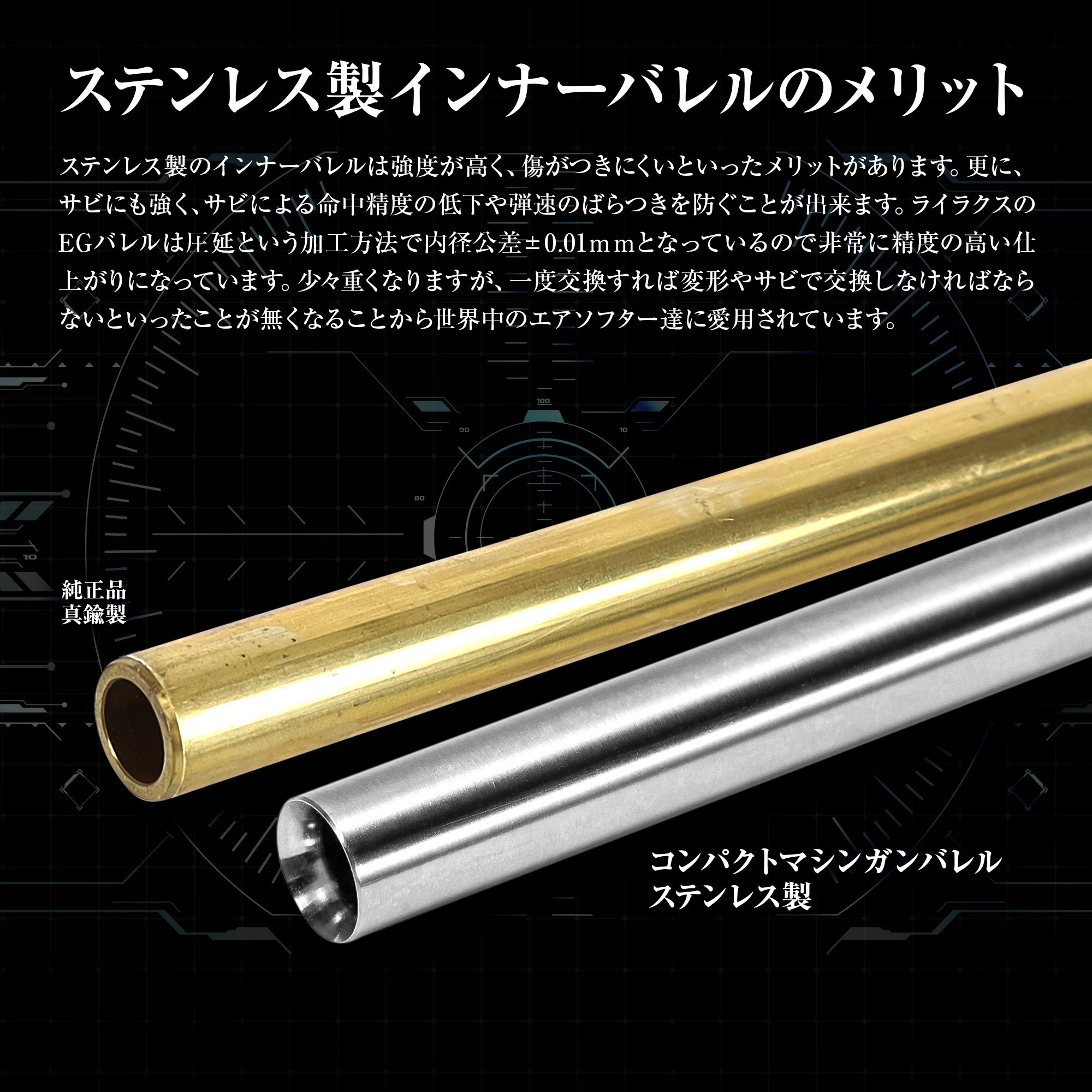 東京マルイ電動MP7A1/スコーピオン mod.M用インナーバレル NEO 182mm [NINEBALL/ナインボール]