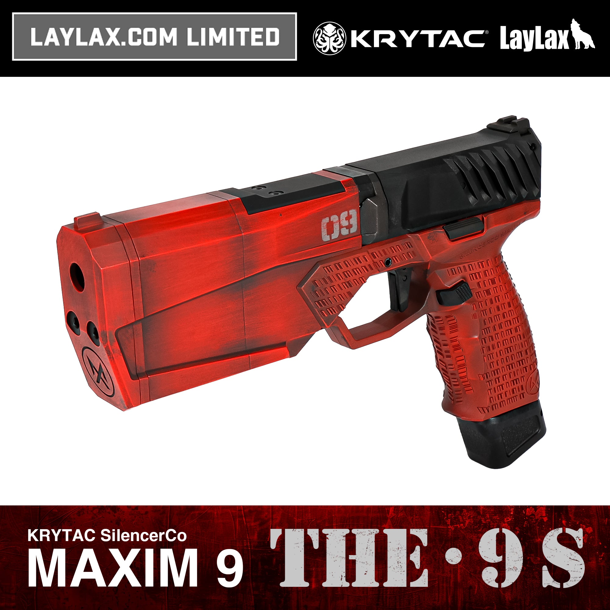 【受注終了】【LAYLAX YouTube 80,000人登録記念SALE】KRYTAC SilencerCo Maxim 9 CO2 セラコート "THE･9 S"/対象年齢18歳以上【LayLax.com限定】